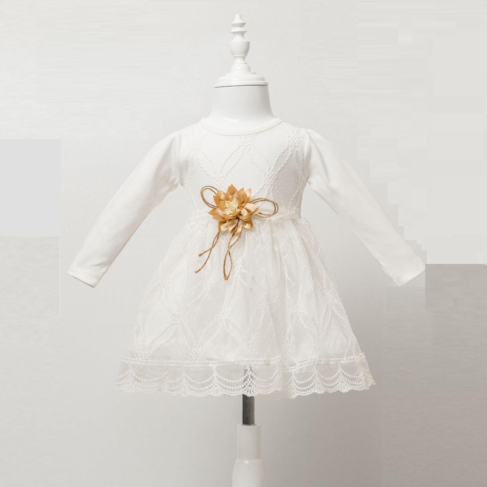 Beli Çiçekli Kız Bebek Elbise