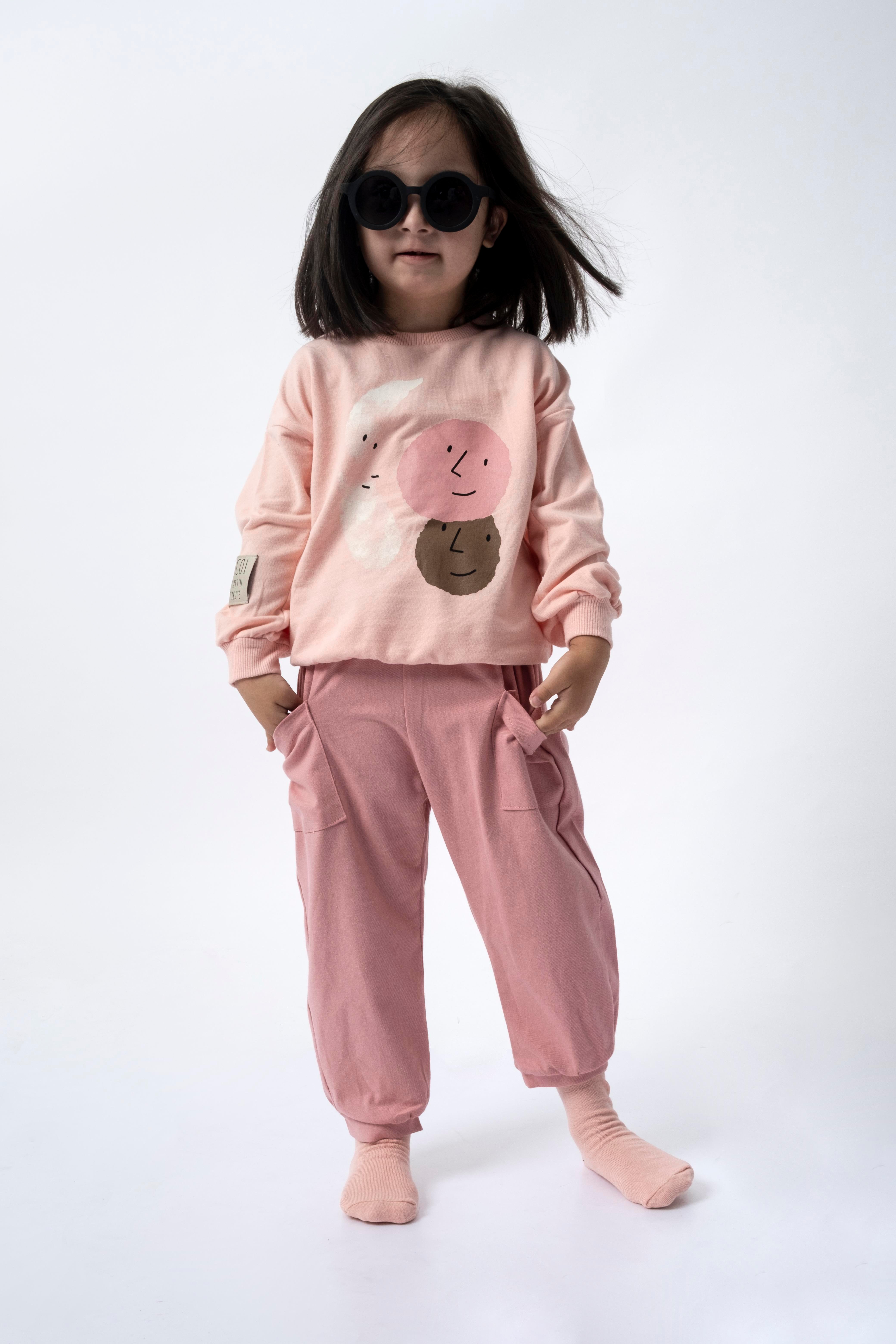 Biscoi Oversize Kız Çocuk Pastel İkili Takım