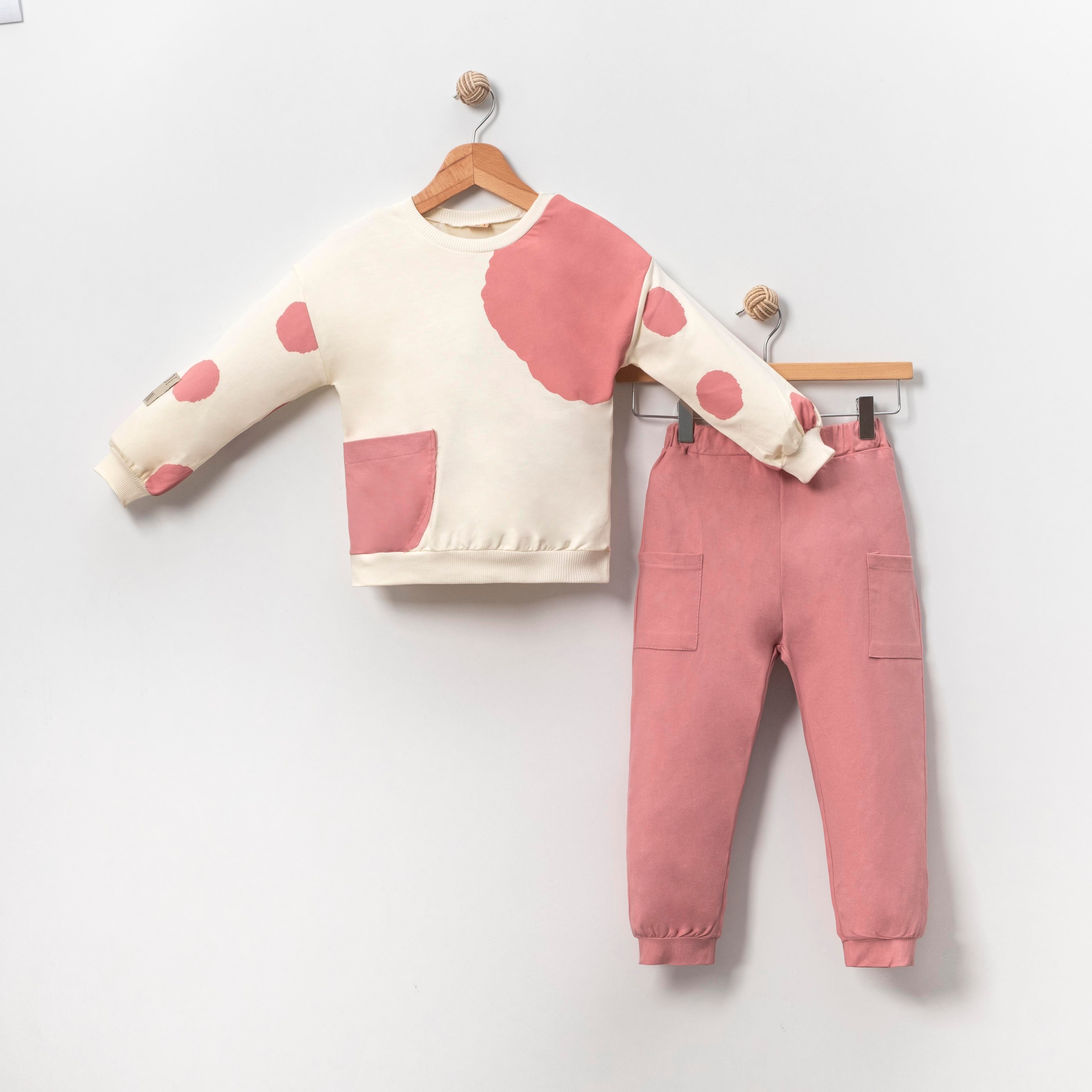 Biscoi Oversize Kız Çocuk Puanlı İkili Takım