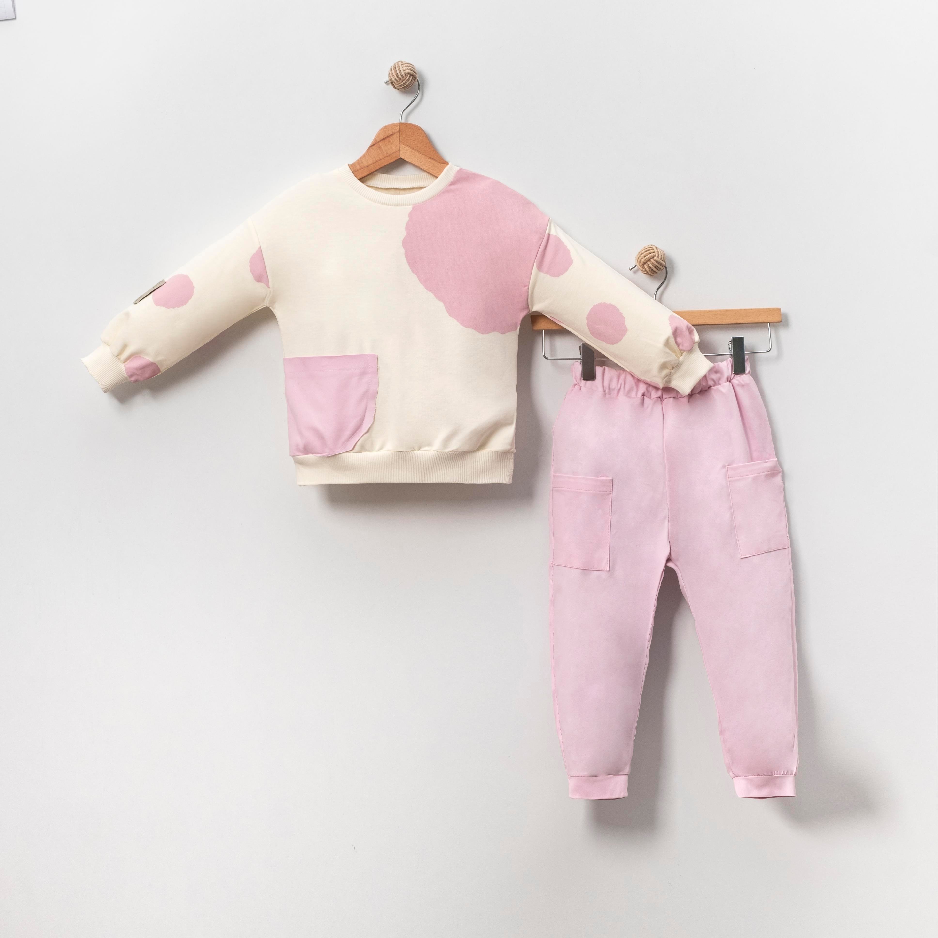 Biscoi Oversize Kız Çocuk Puanlı İkili Takım