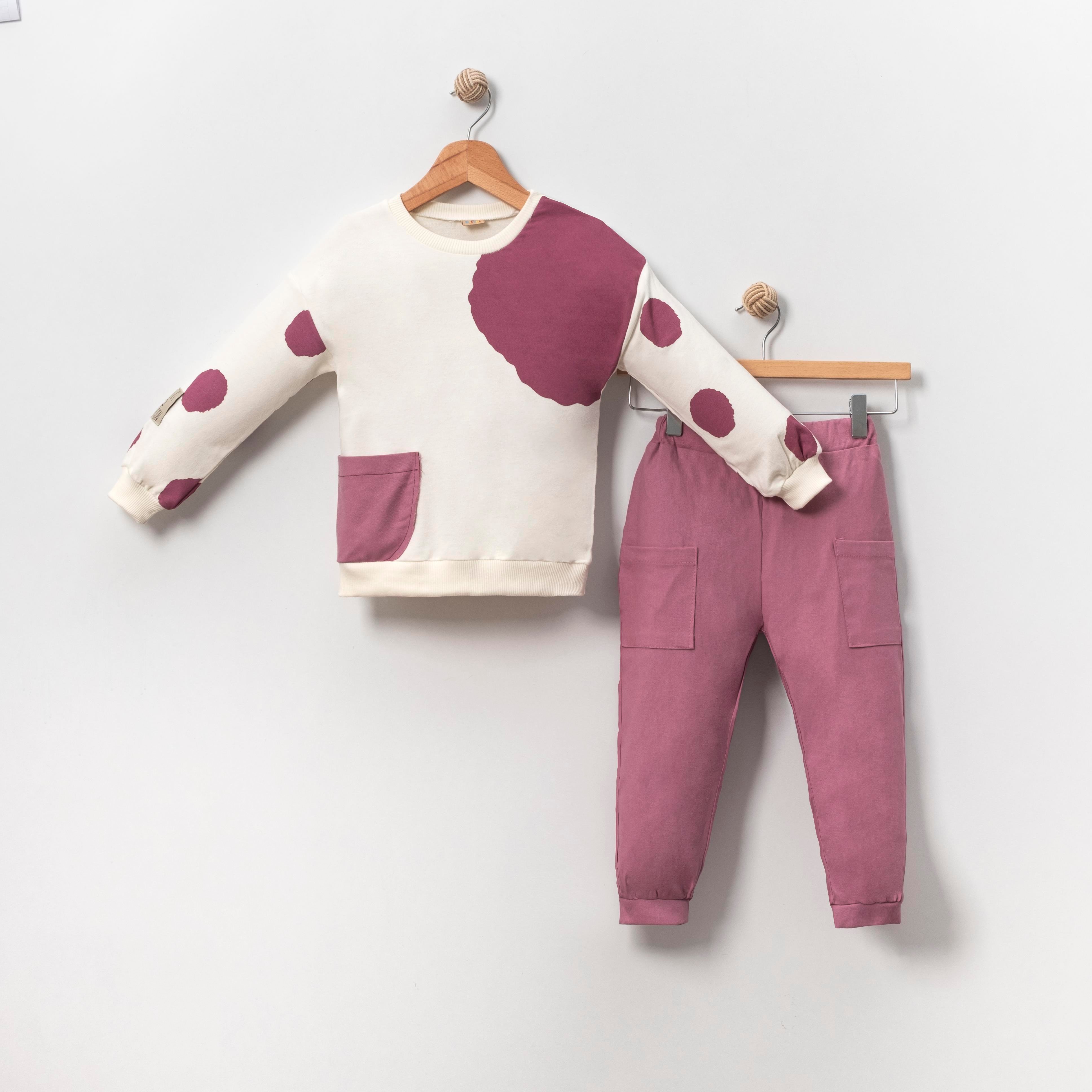 Biscoi Oversize Kız Çocuk Puanlı İkili Takım