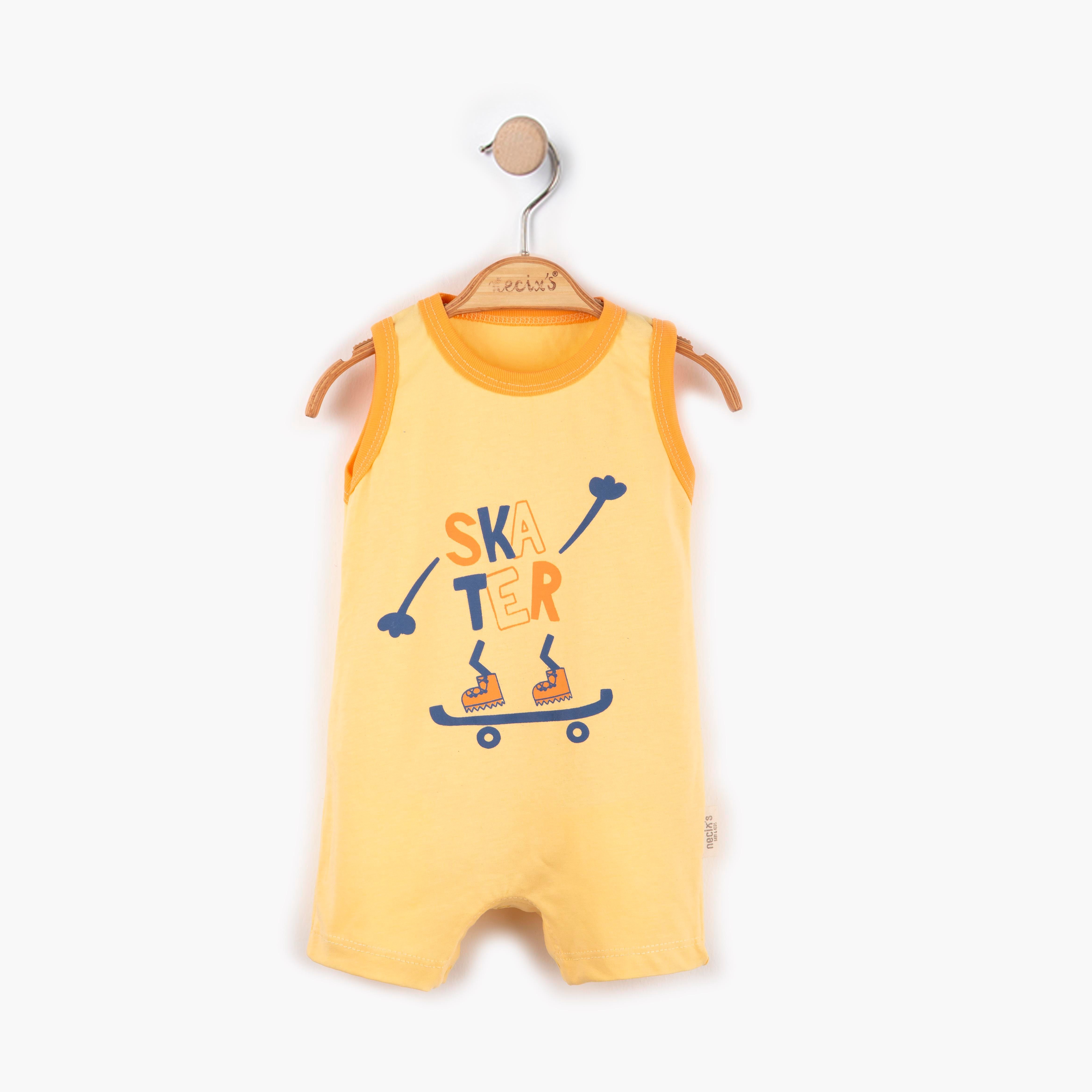 Born To Skate Yazı Baskılı Erkek Bebek Tulum