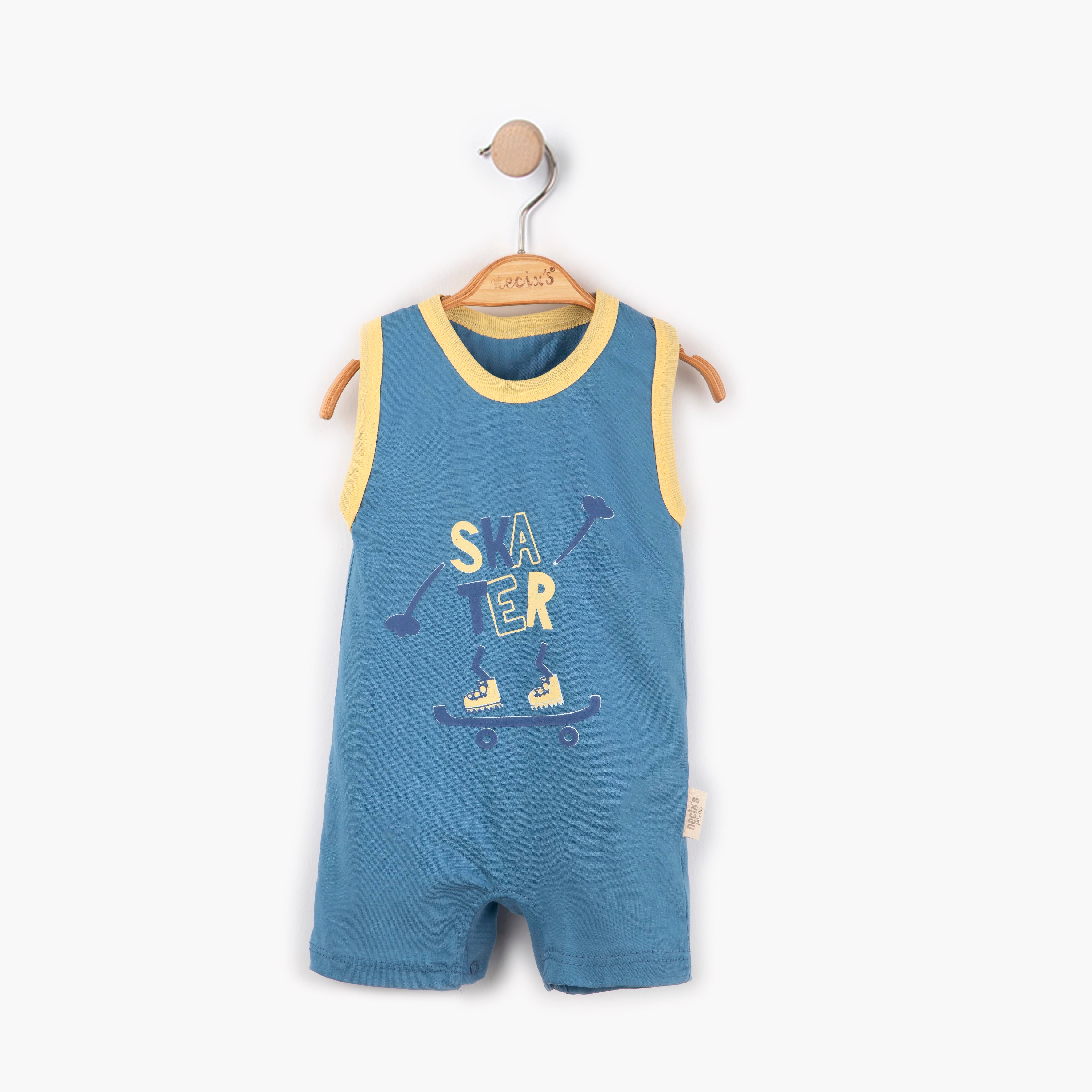 Born To Skate Yazı Baskılı Erkek Bebek Tulum