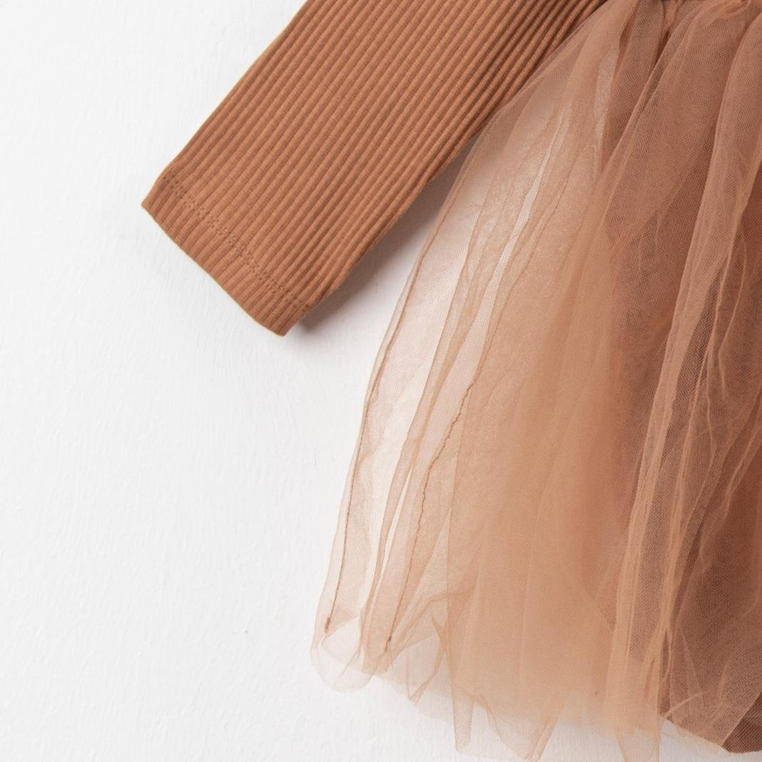 Brode Yakalı Tütülü Bebek Elbise