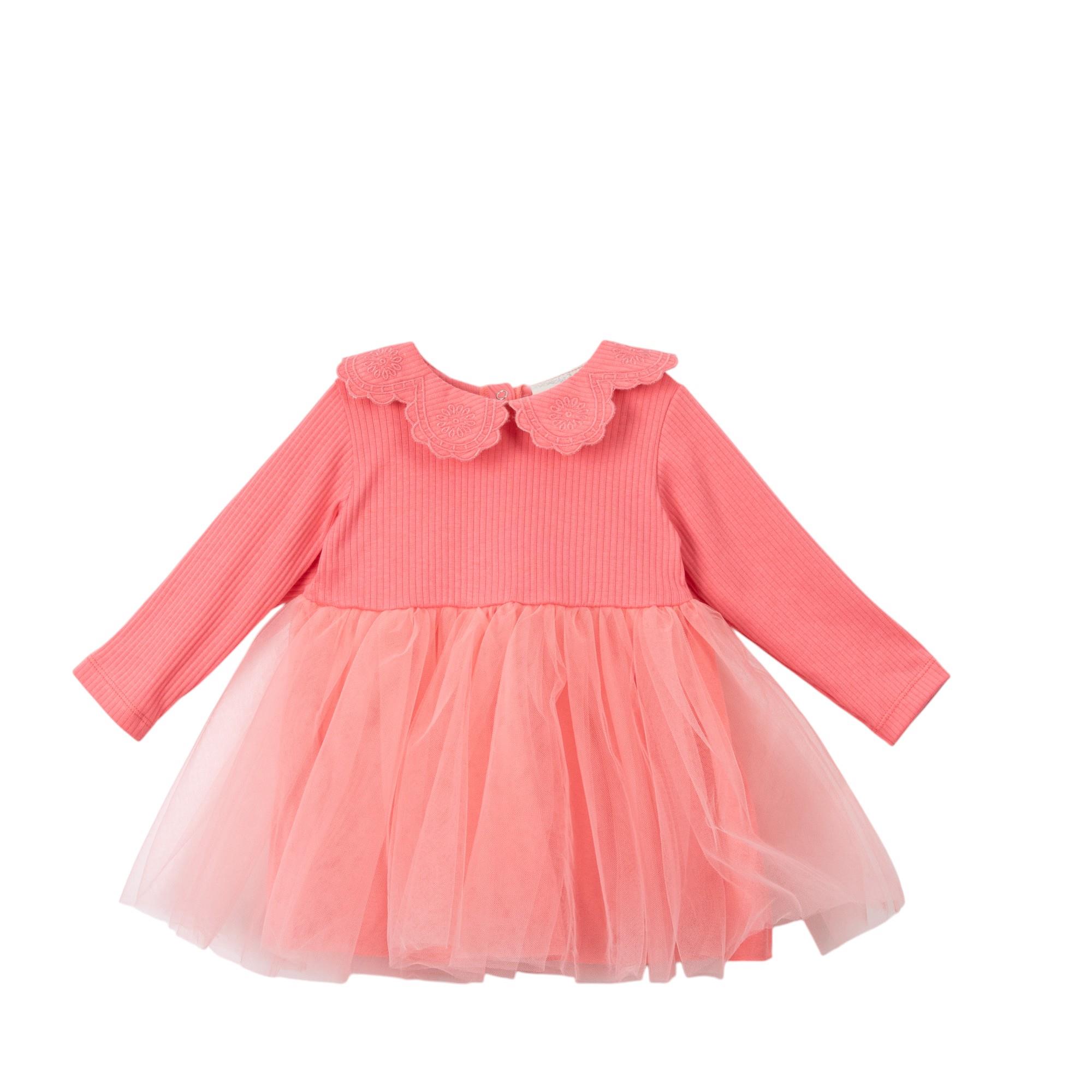 Brode Yakalı Tütülü Bebek Elbise