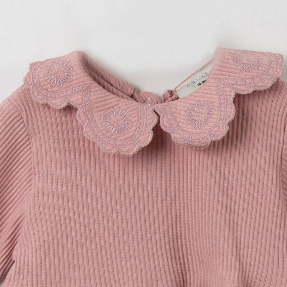 Brode Yakalı Tütülü Bebek Elbise