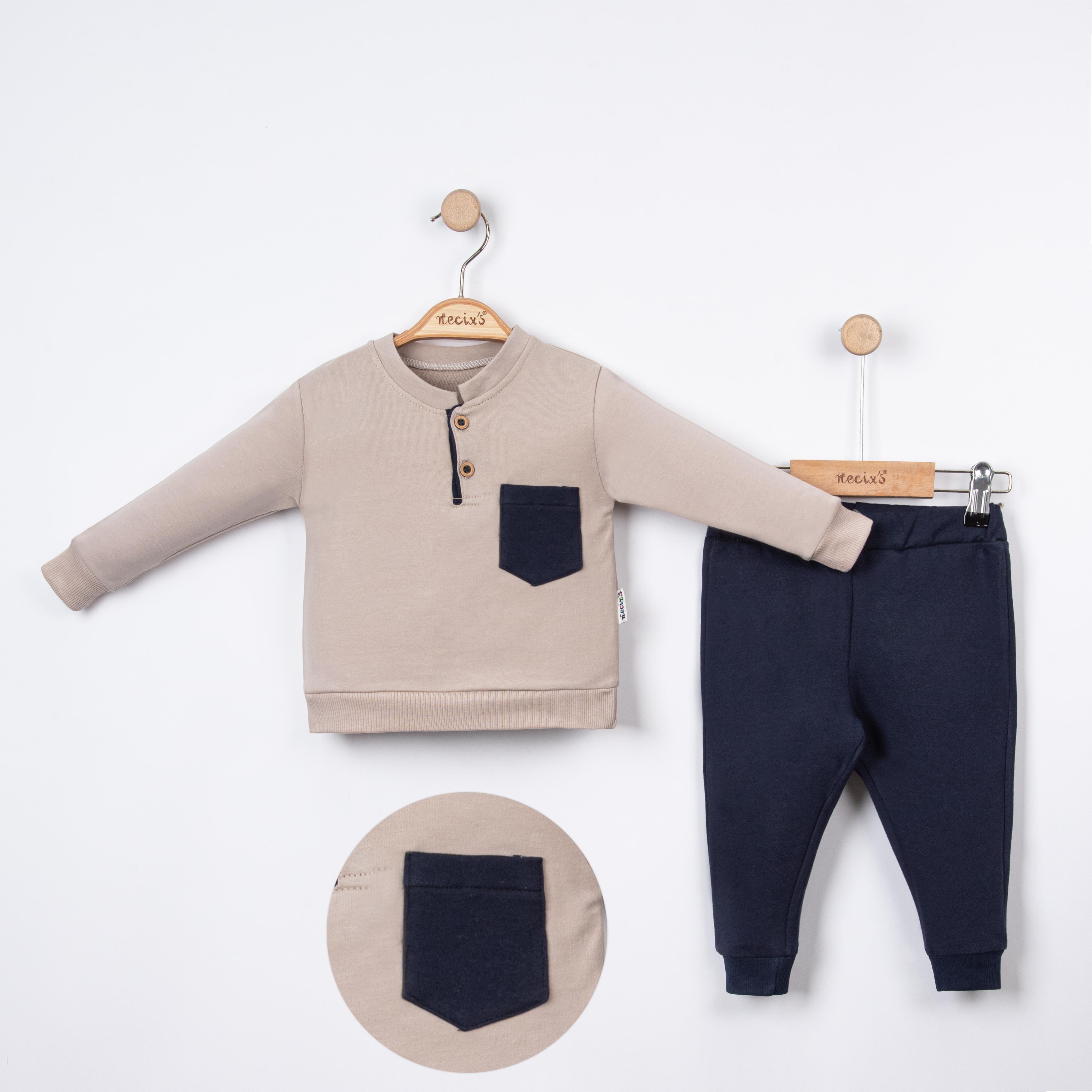 Cep Detaylı Erkek Bebek İkili Takım