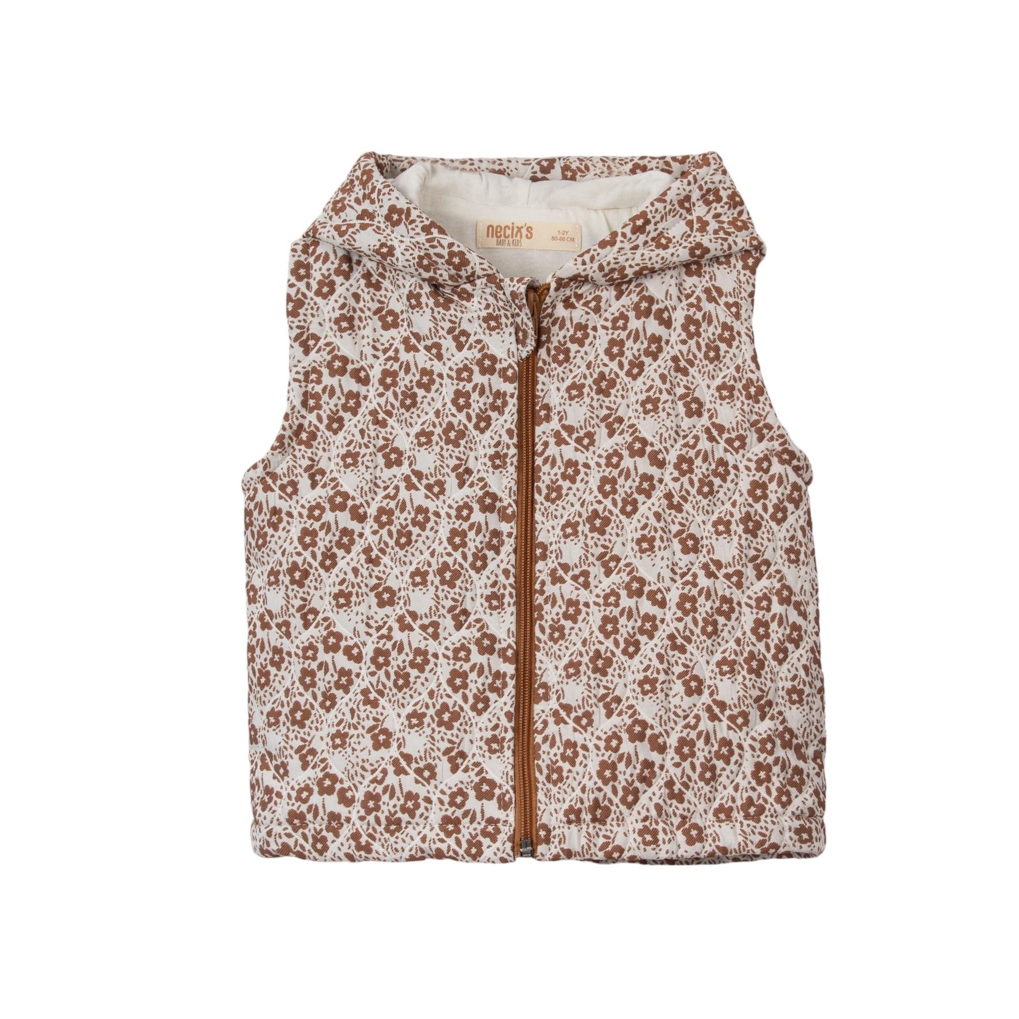 Çiçek Desenli Kız Bebek Şişme Yelekli Üçlü Takım