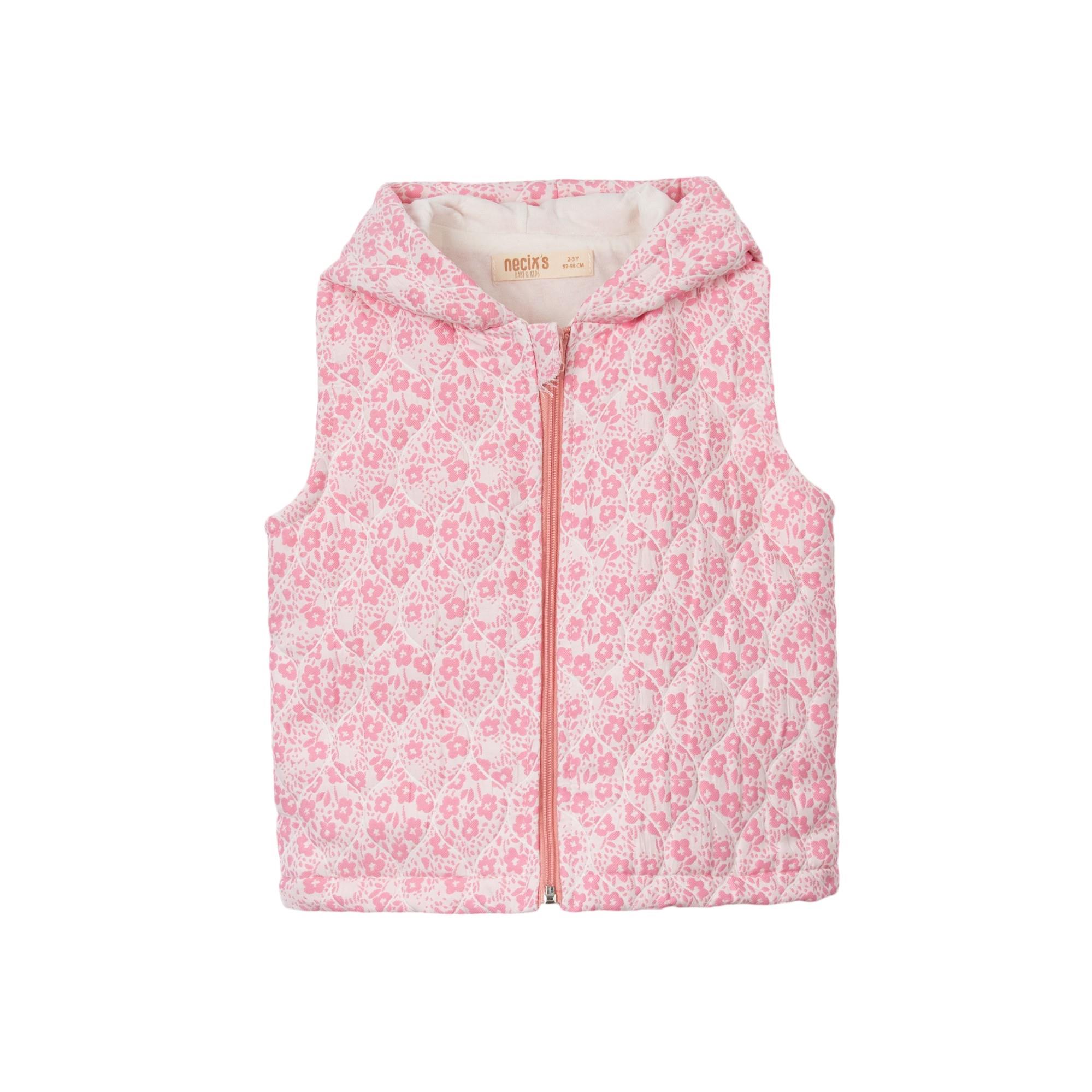 Çiçek Desenli Kız Bebek Şişme Yelekli Üçlü Takım