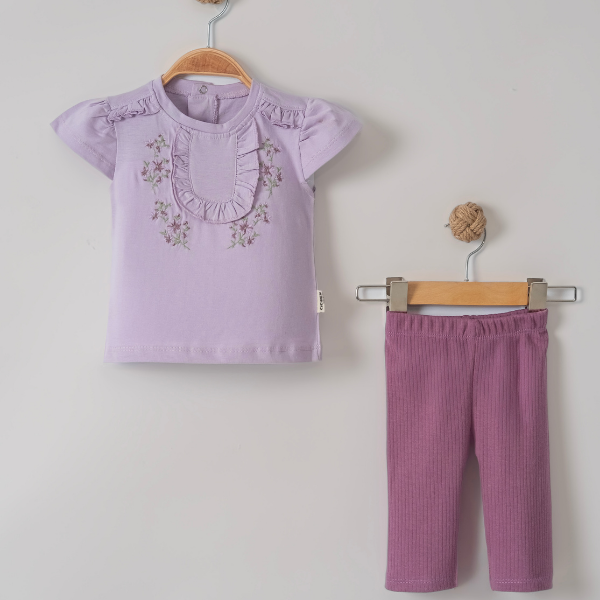 Çiçek Nakışlı İkili Takım