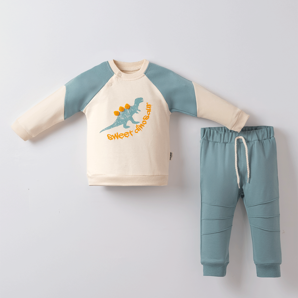 CİCİBEN ERKEK BEBEK DİNAZOR BASKILI 2 Lİ TAKIM 6-24 AY