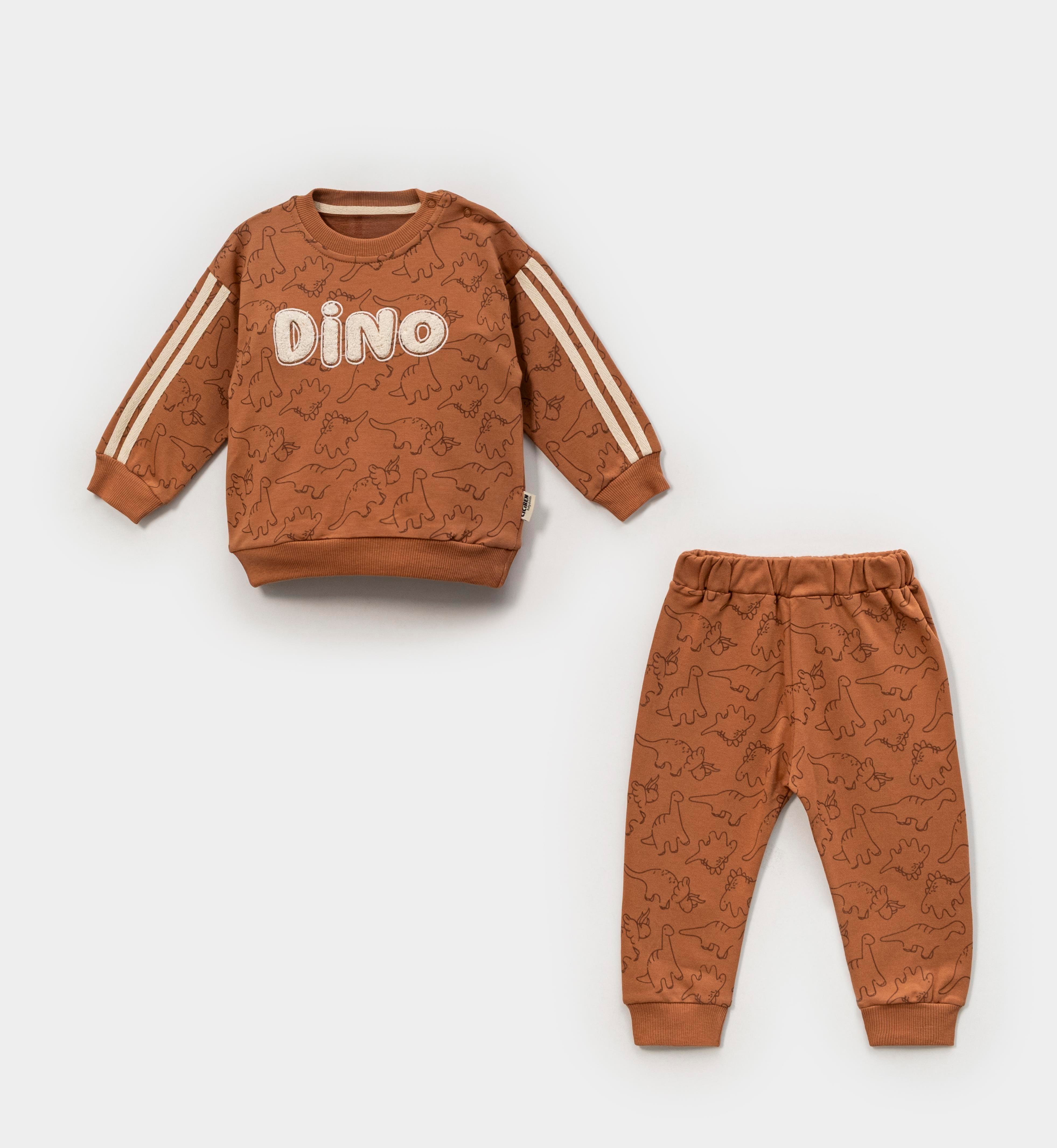 CİCİBEN ERKEK BEBEK DİNO BASKILI 2 Lİ TAKIM 6-24 AY