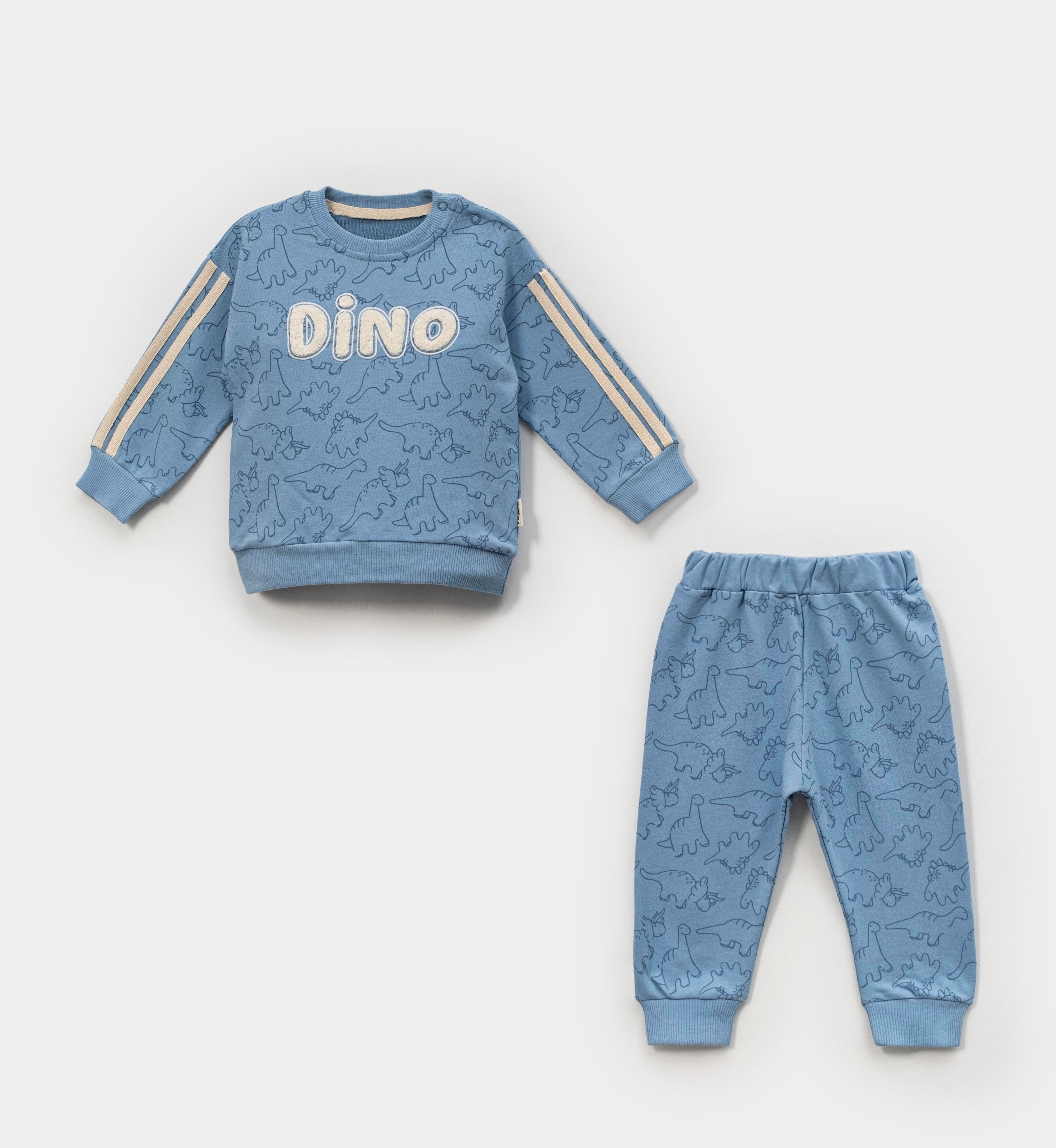 CİCİBEN ERKEK BEBEK DİNO BASKILI 2 Lİ TAKIM 6-24 AY