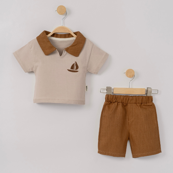 CİCİBEN ERKEK BEBEK GEMİ NAKIŞLI TAKIM 6-24 M