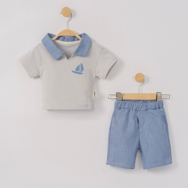 CİCİBEN ERKEK BEBEK GEMİ NAKIŞLI TAKIM 6-24 M