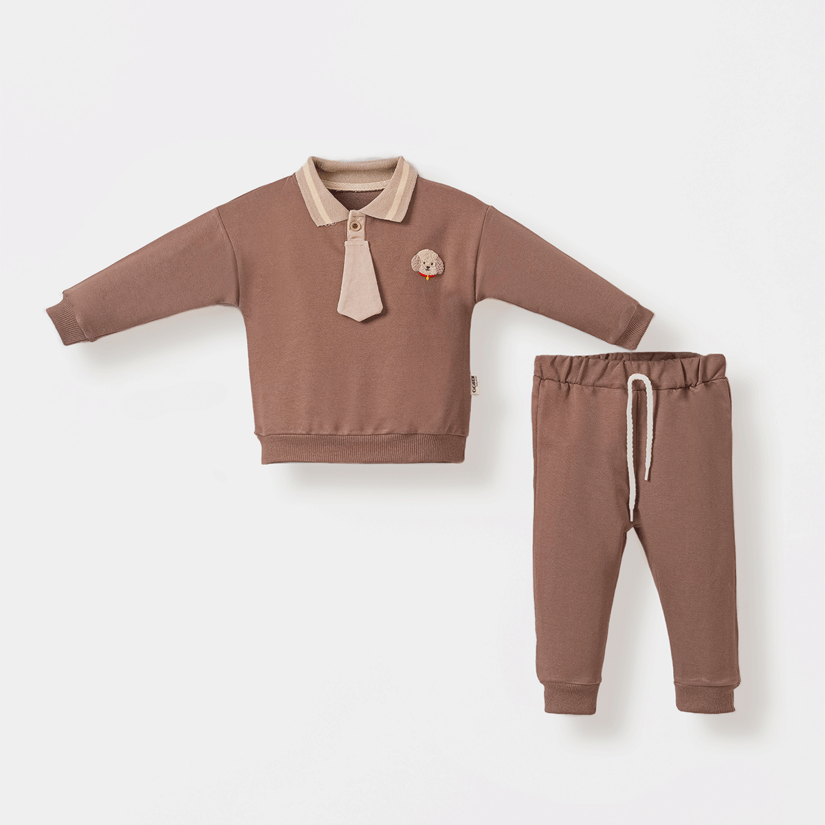 CİCİBEN ERKEK ÖRME YAKALI KRAVAT DETAYLI 2 Lİ TAKIM 6-24 AY