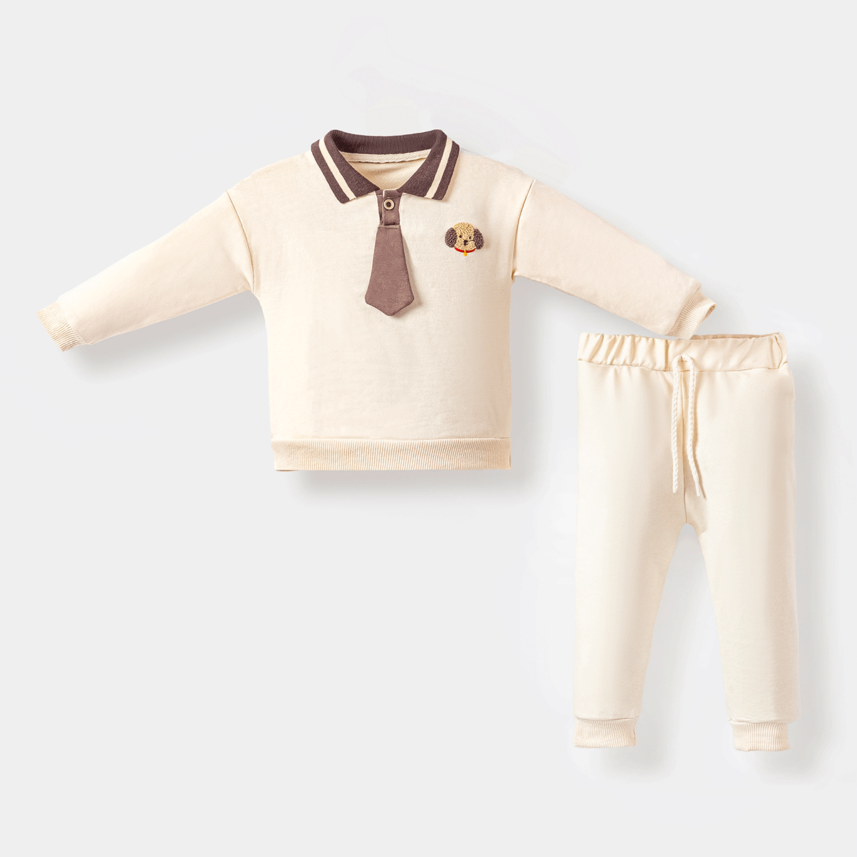 CİCİBEN ERKEK ÖRME YAKALI KRAVAT DETAYLI 2 Lİ TAKIM 6-24 AY