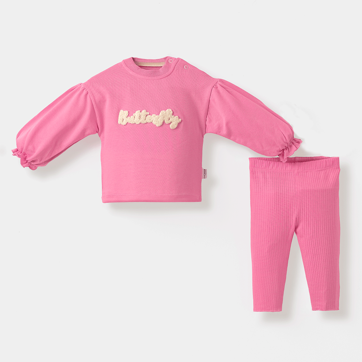CİCİBEN KIZ BEBEK BUTTERFLY NAKIŞ DETAYLI 2 Lİ TAKIM 6-24 AY
