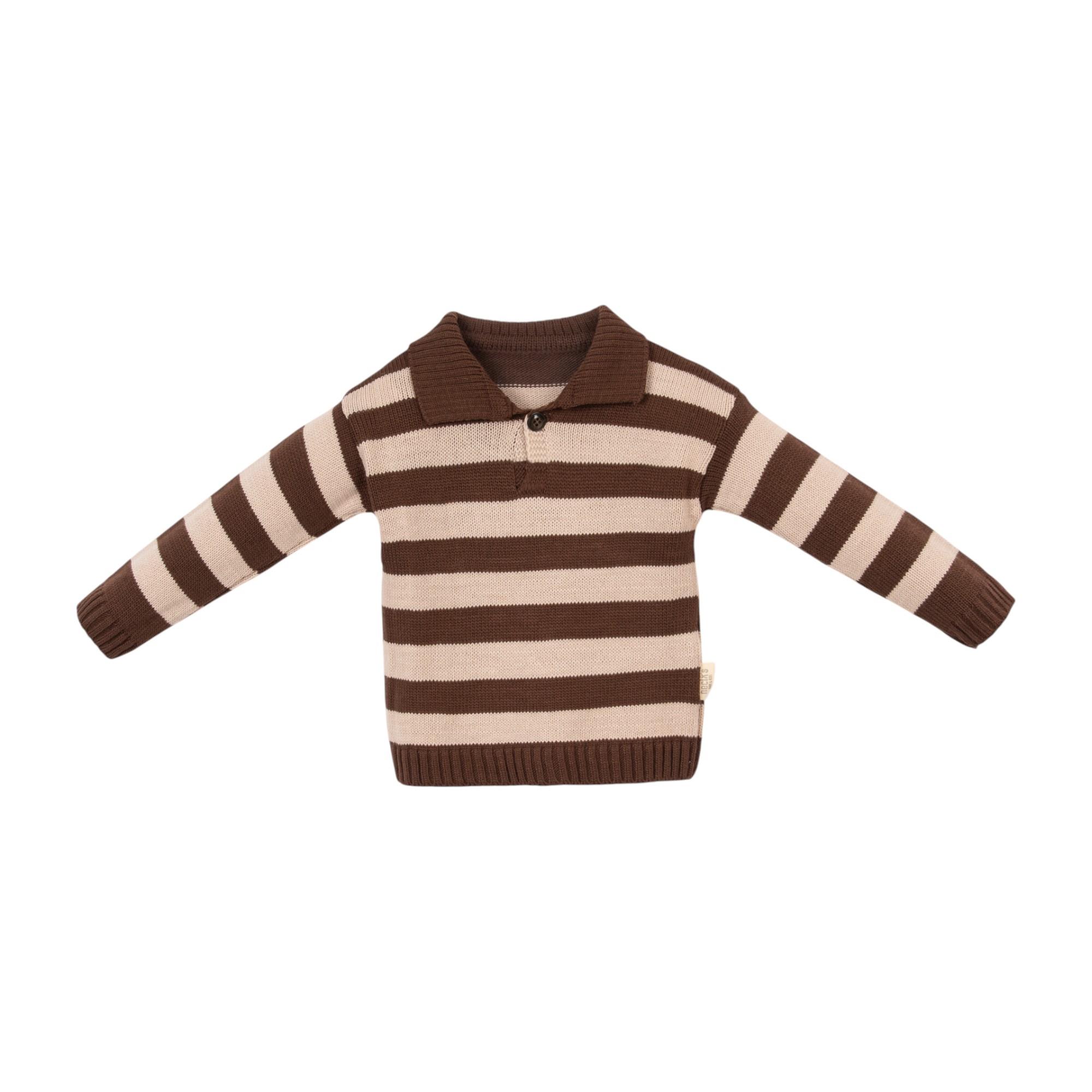 Çizgili Triko Erkek Bebek İkili Takım