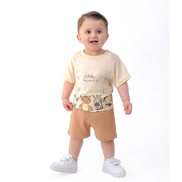 ÇOJUXS  BASKILI ERKEK BEBEK MÜSLİN 2 Lİ TAKIM