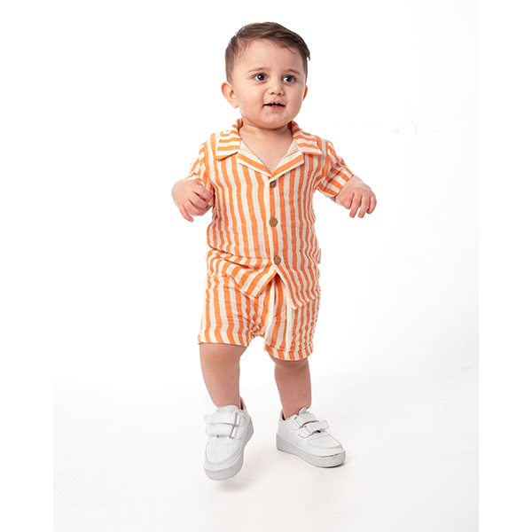 ÇOJUXS  ERKEK BEBEK ÇİZGİLİ MÜSLİN 2 Lİ TAKIM