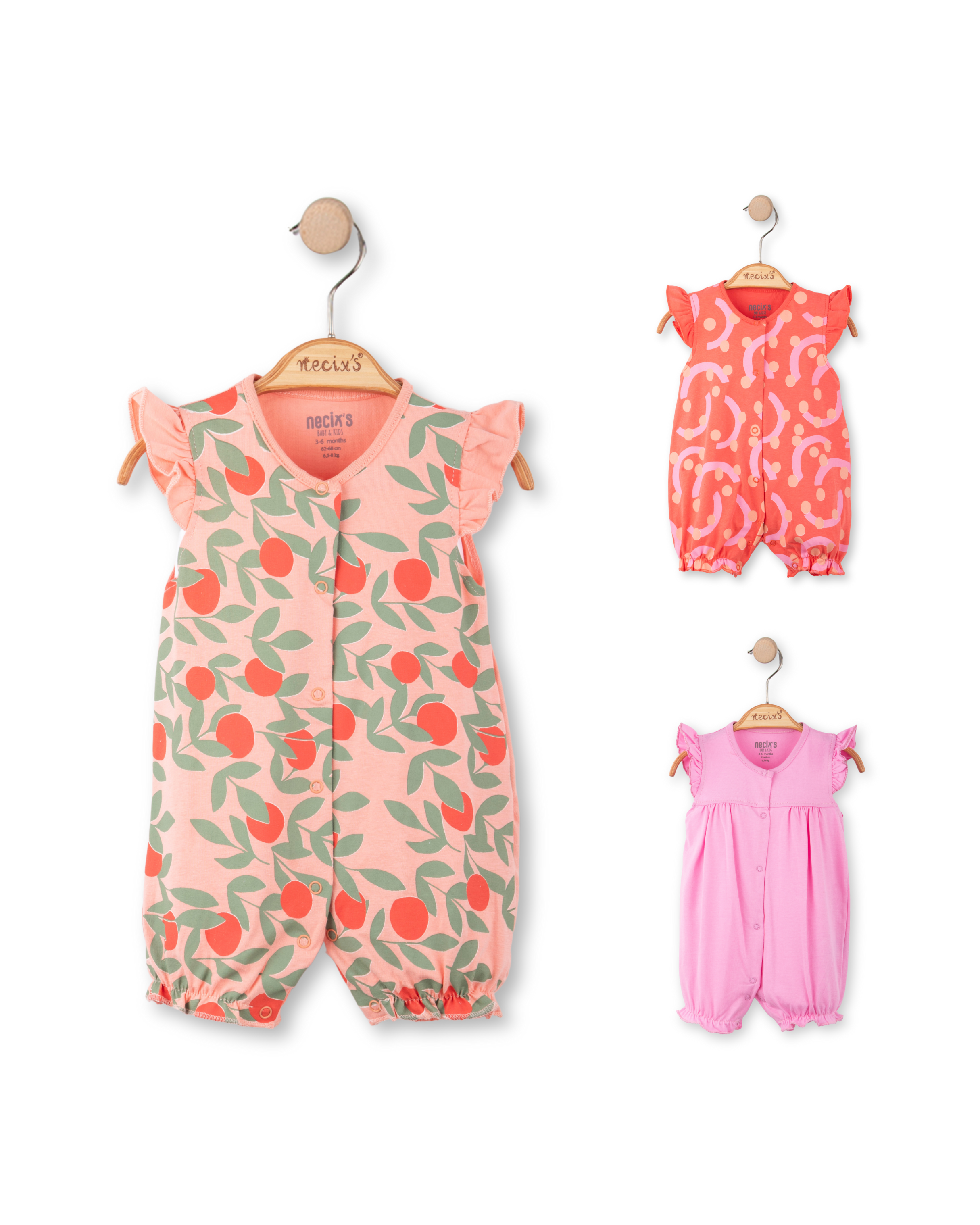 Colour Fruit Kız Bebek Tek Boy Üçlü Tulum