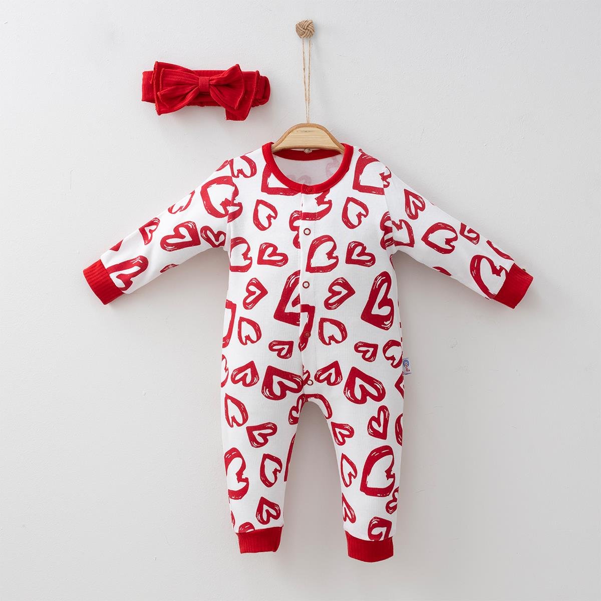 COŞAY BABY KALPLİ BANDANALI KIZ BEBEK  TULUM