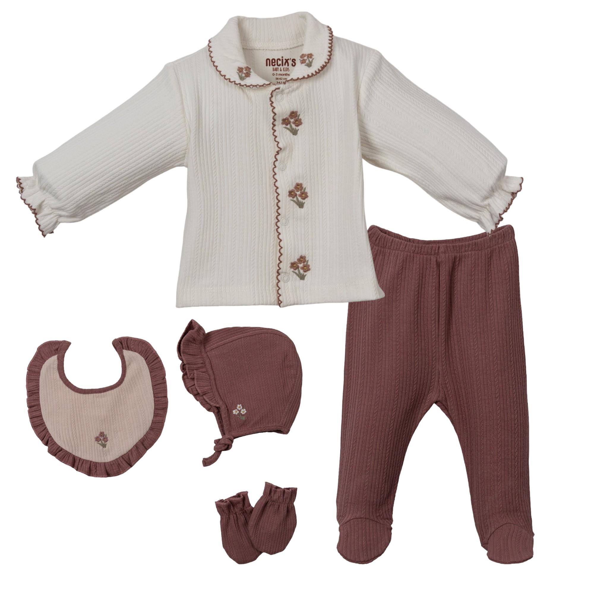 Demet Kız Bebek Hastane Çıkışı Beşli Set