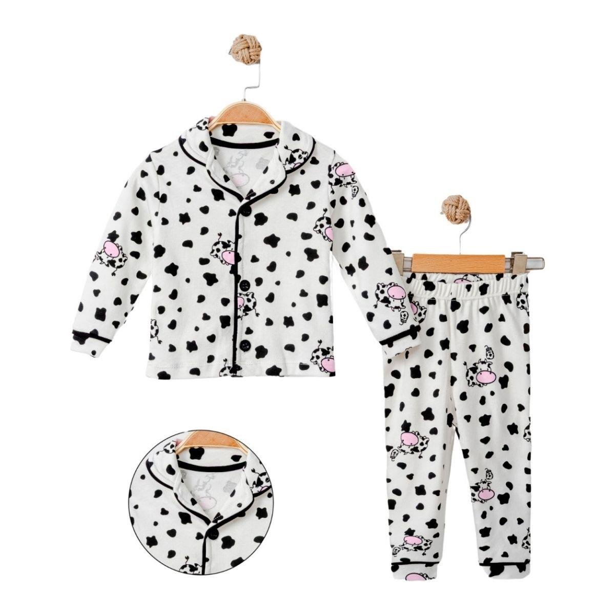 DOLAŞ KİDS İNEK BASKILI UNİSEX ÇOCUK PİJAMA TAKIM 3-6 YAŞ