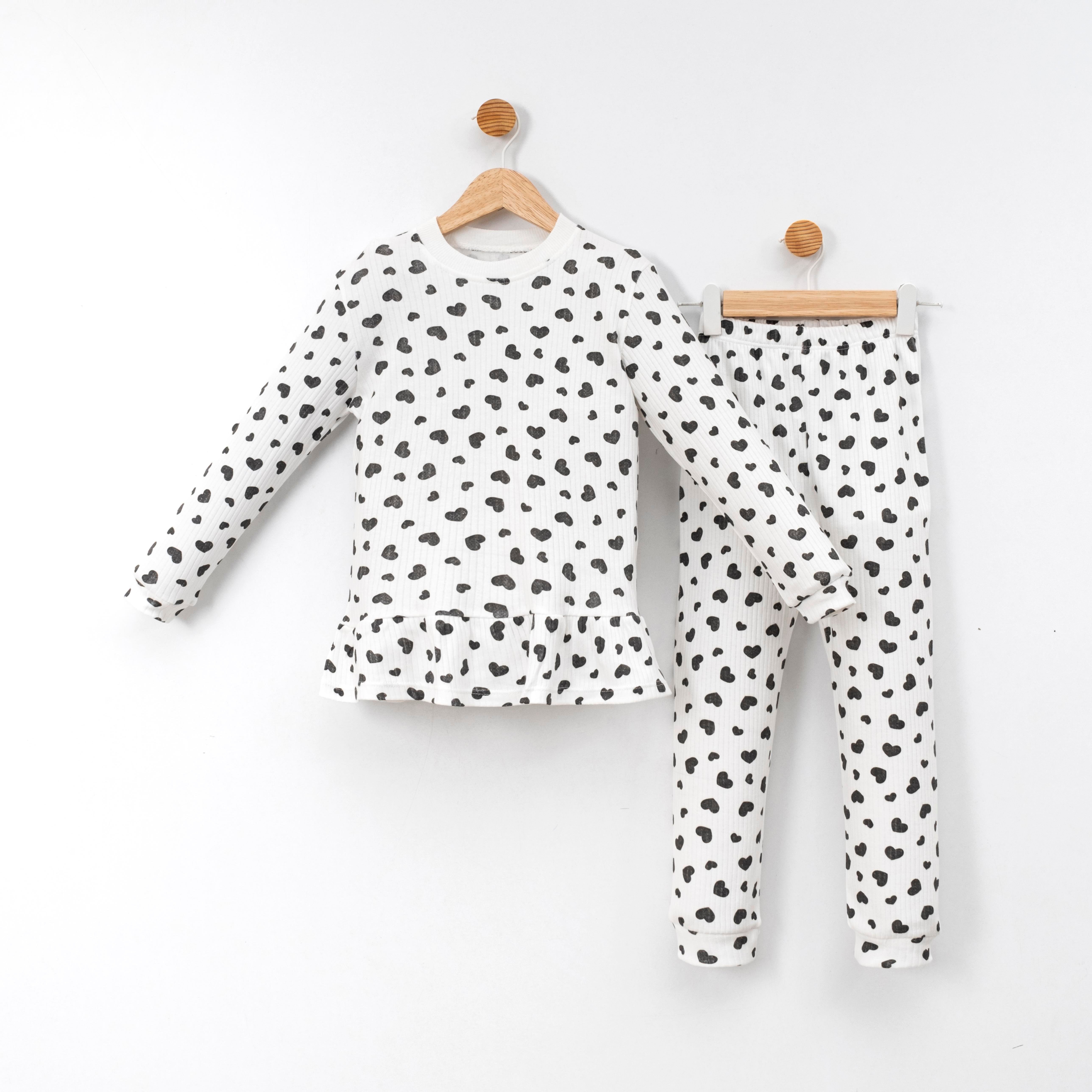 DOLAŞ KİDS KALP BASKILI PİJAMA TAKIMI 2-6 Y