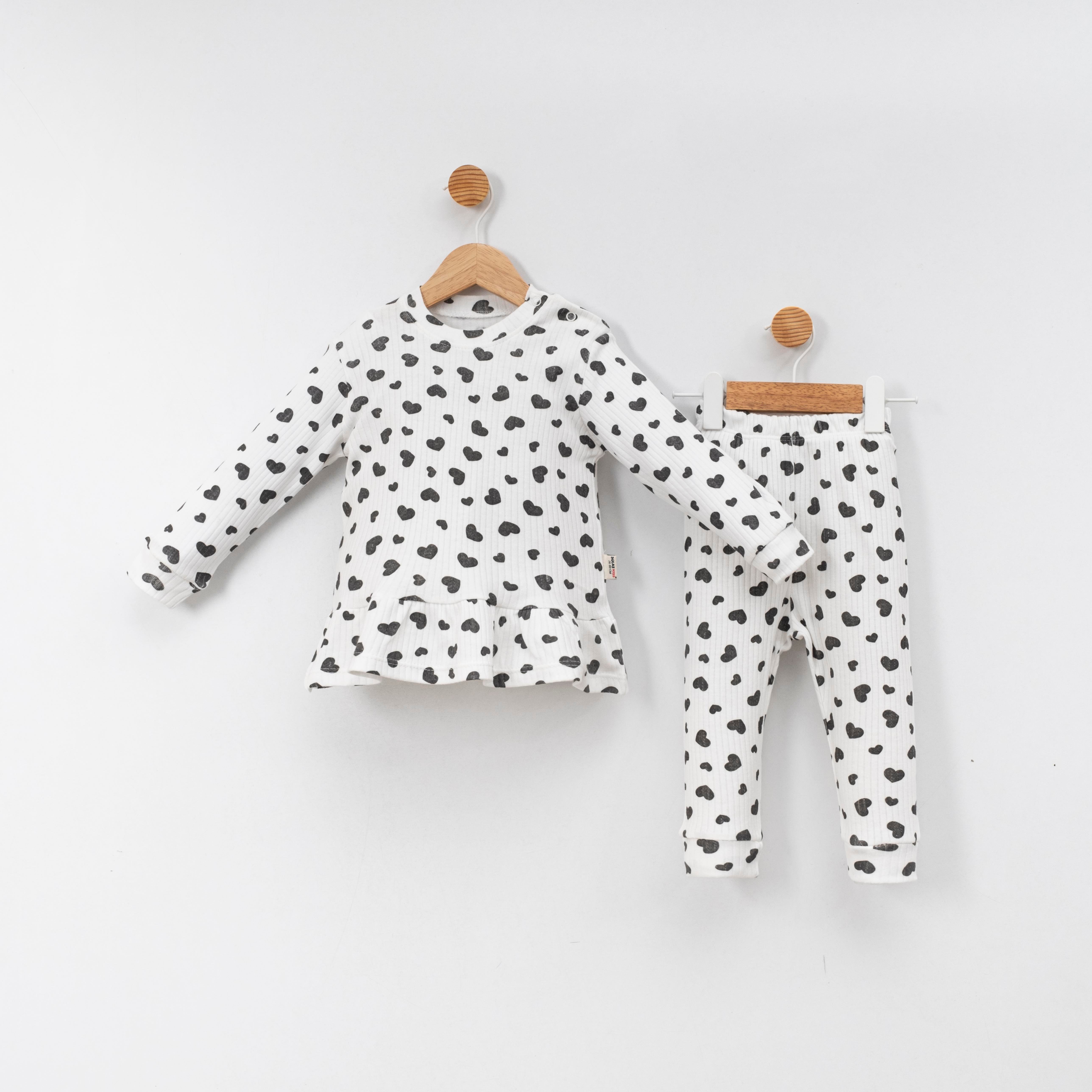 DOLAŞ KİDS KALP BASKILI PİJAMA TAKIMI 6-24 M