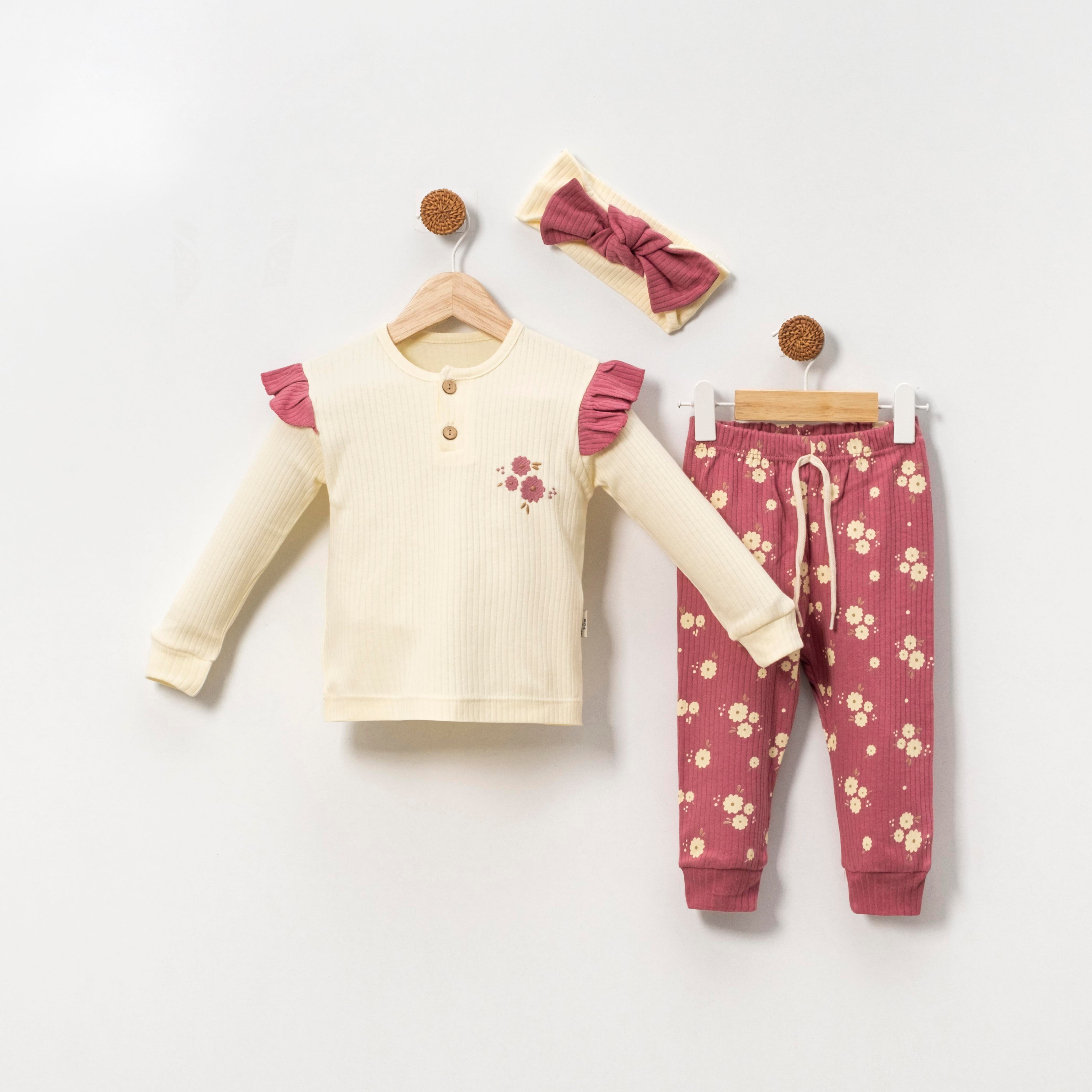 DOLAŞ KİDS NAKIŞ DETAYLI BANDANALI  İKİLİ TAKIM 6-24 M