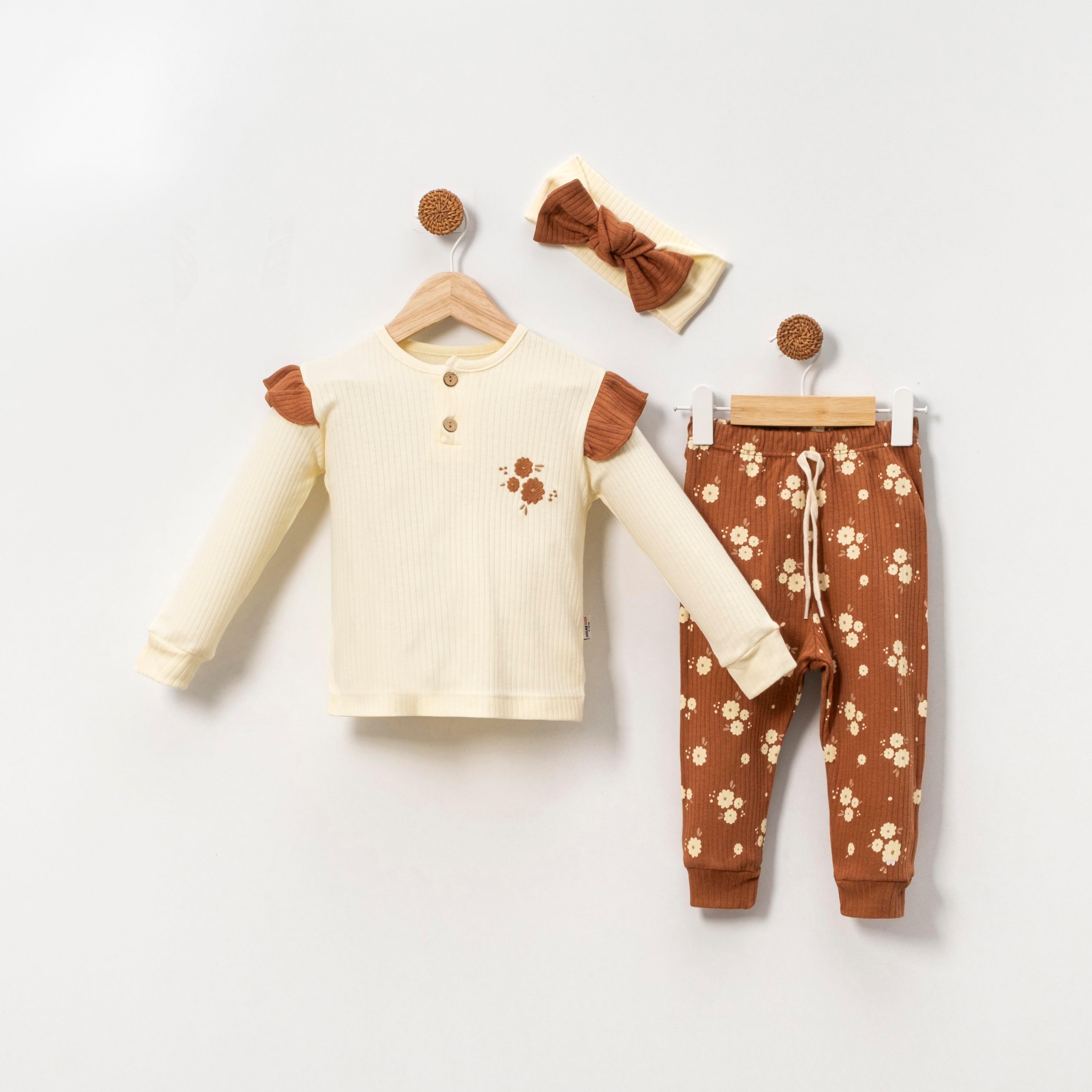 DOLAŞ KİDS NAKIŞ DETAYLI BANDANALI  İKİLİ TAKIM 6-24 M