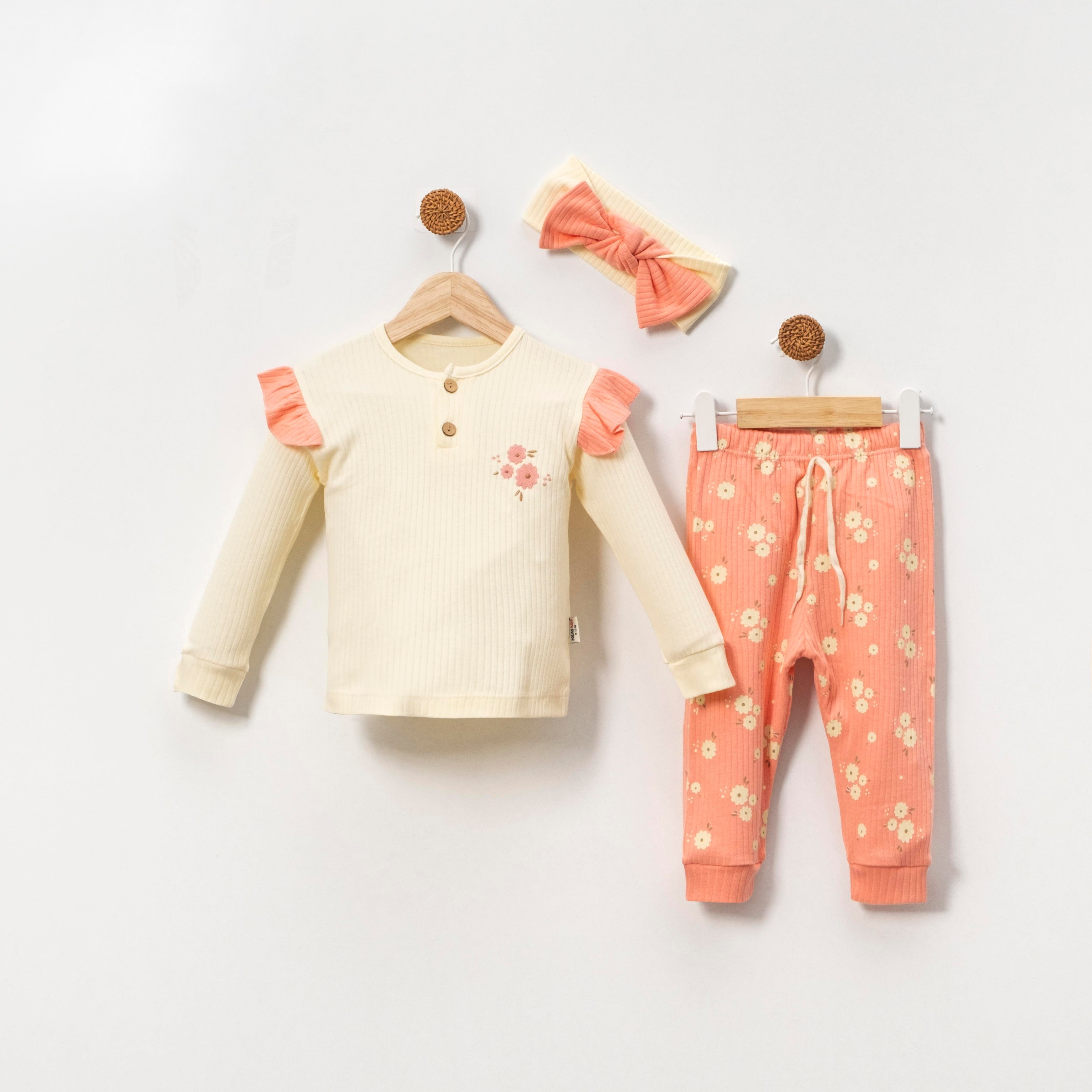 DOLAŞ KİDS NAKIŞ DETAYLI BANDANALI  İKİLİ TAKIM 6-24 M