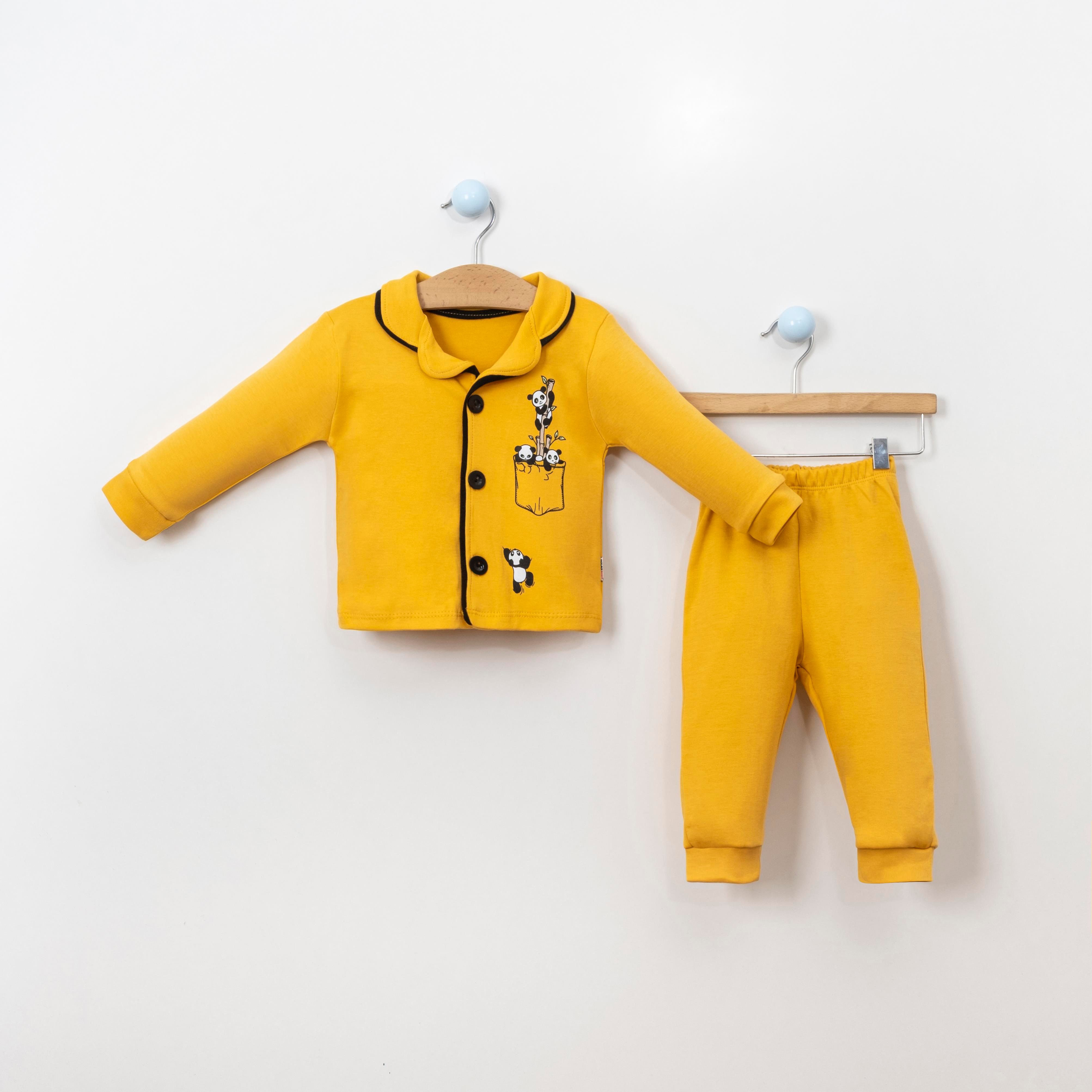 Dolaş Kids Panda Baskılı Erkek Bebek Pijama İkili Takım