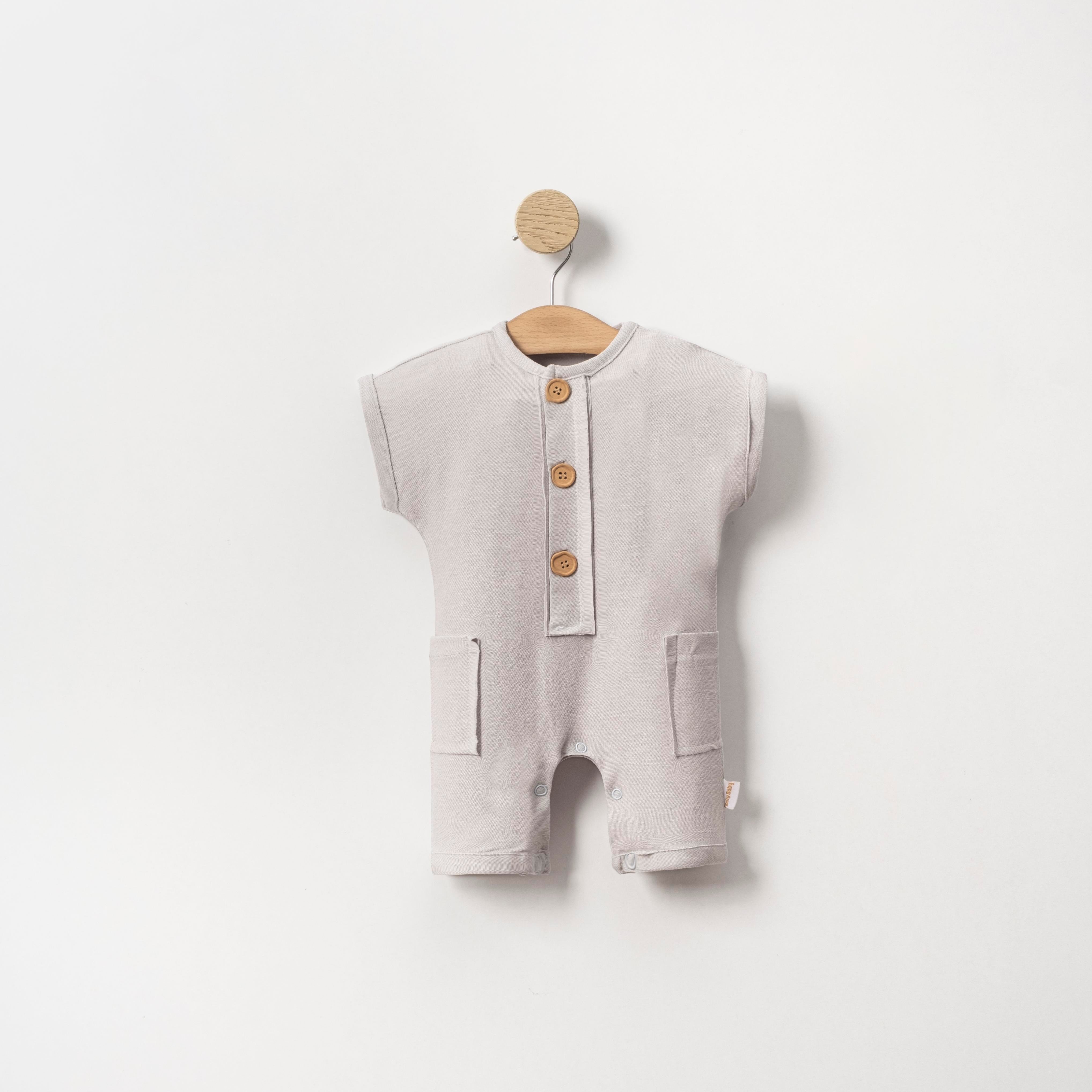 Düğmeli Cepli Erkek Bebek Tarz Tulum