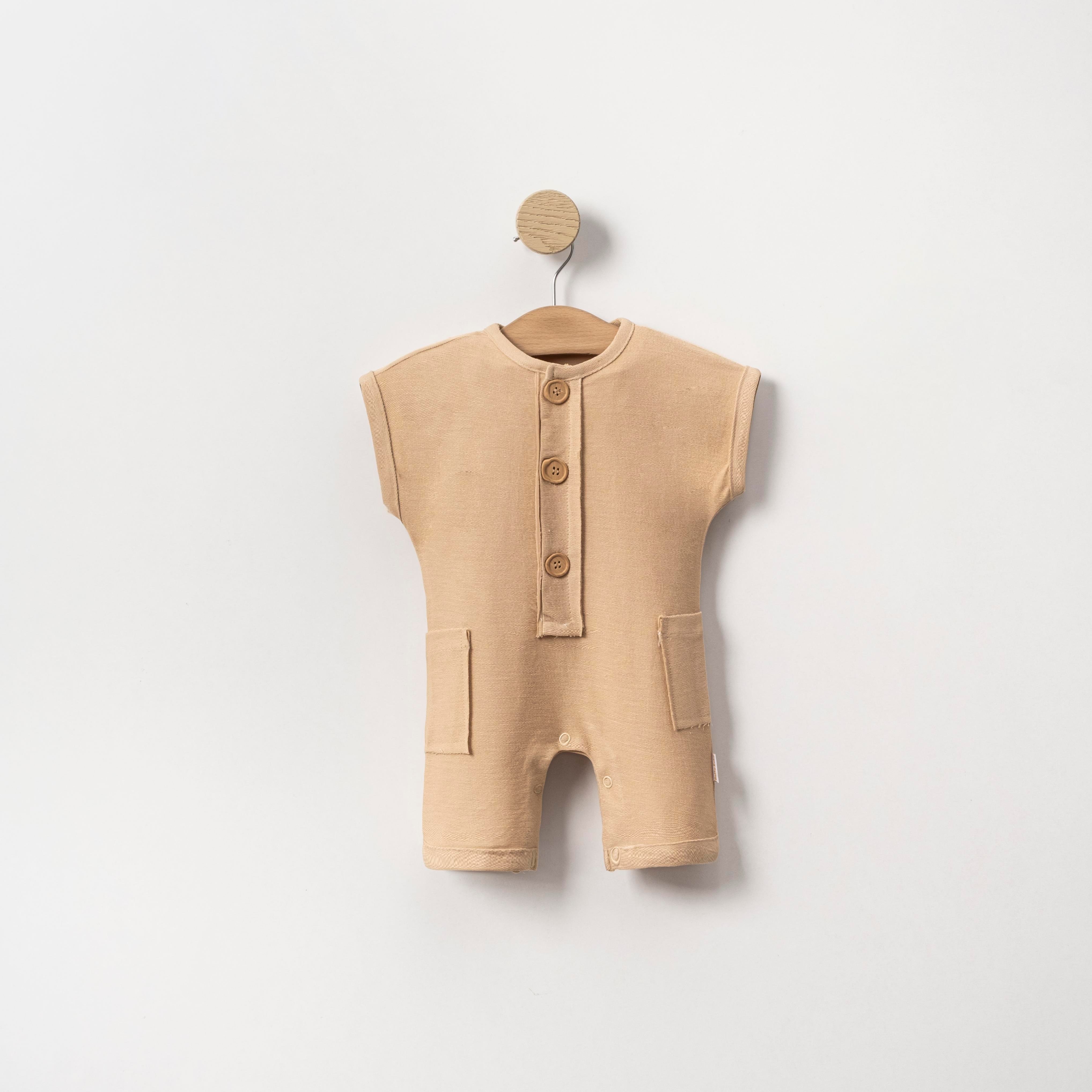 Düğmeli Cepli Erkek Bebek Tarz Tulum