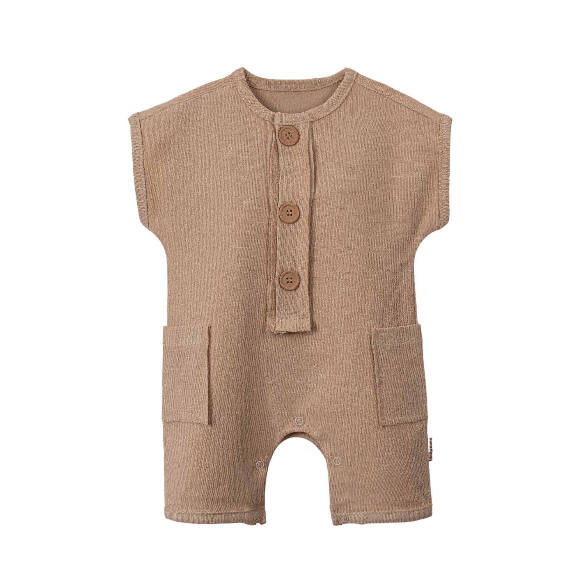 Düğmeli Cepli Erkek Bebek Tarz Tulum