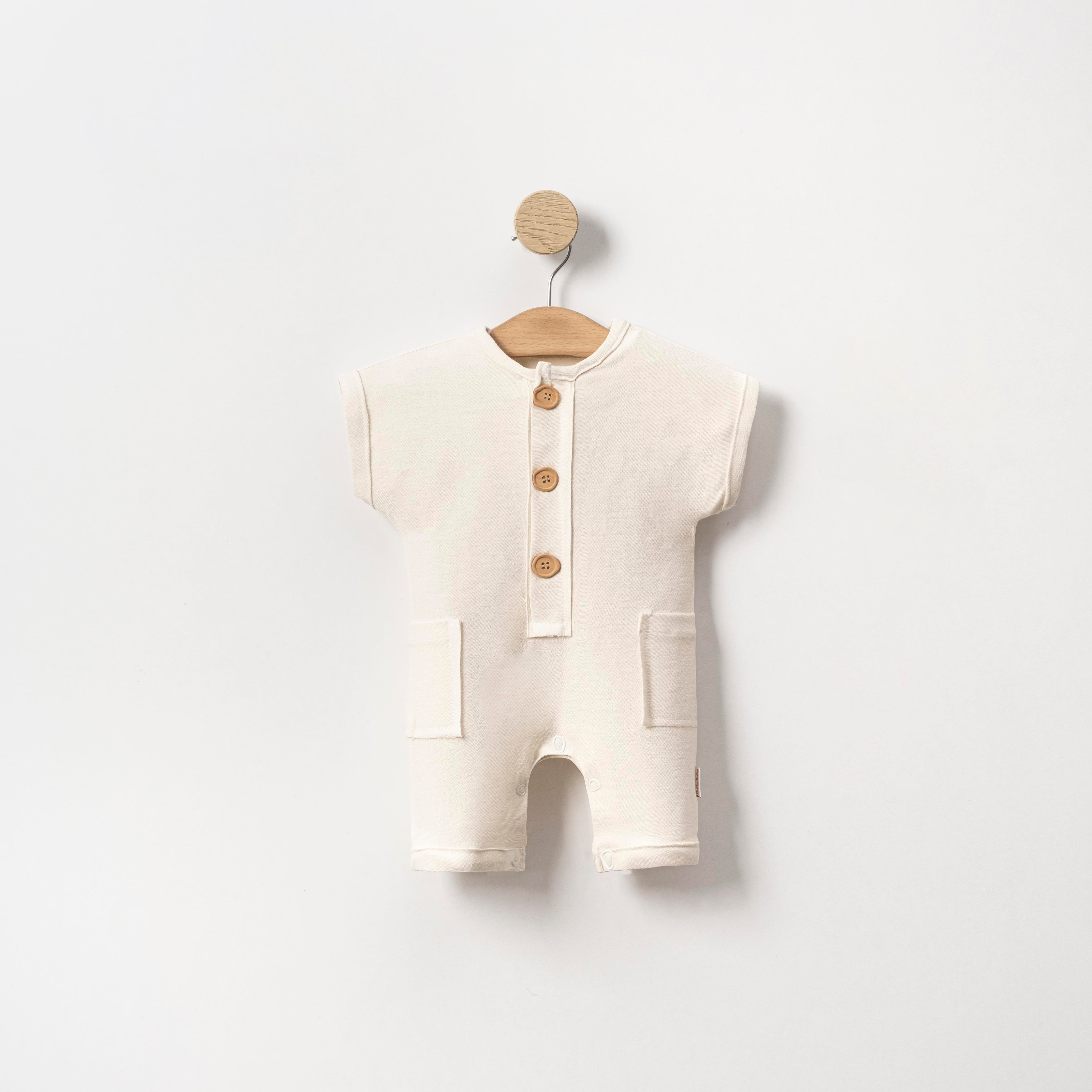 Düğmeli Cepli Erkek Bebek Tarz Tulum