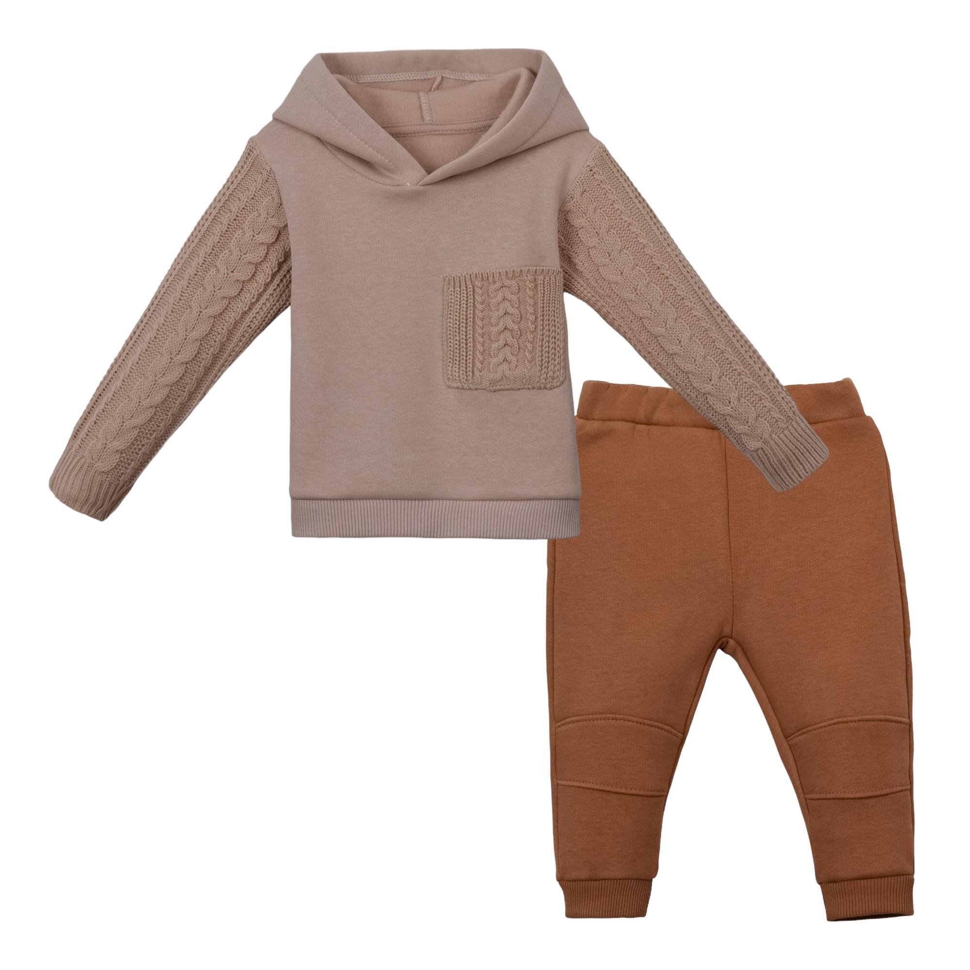Dut Kapüşonlu Erkek Bebek İkili Takım