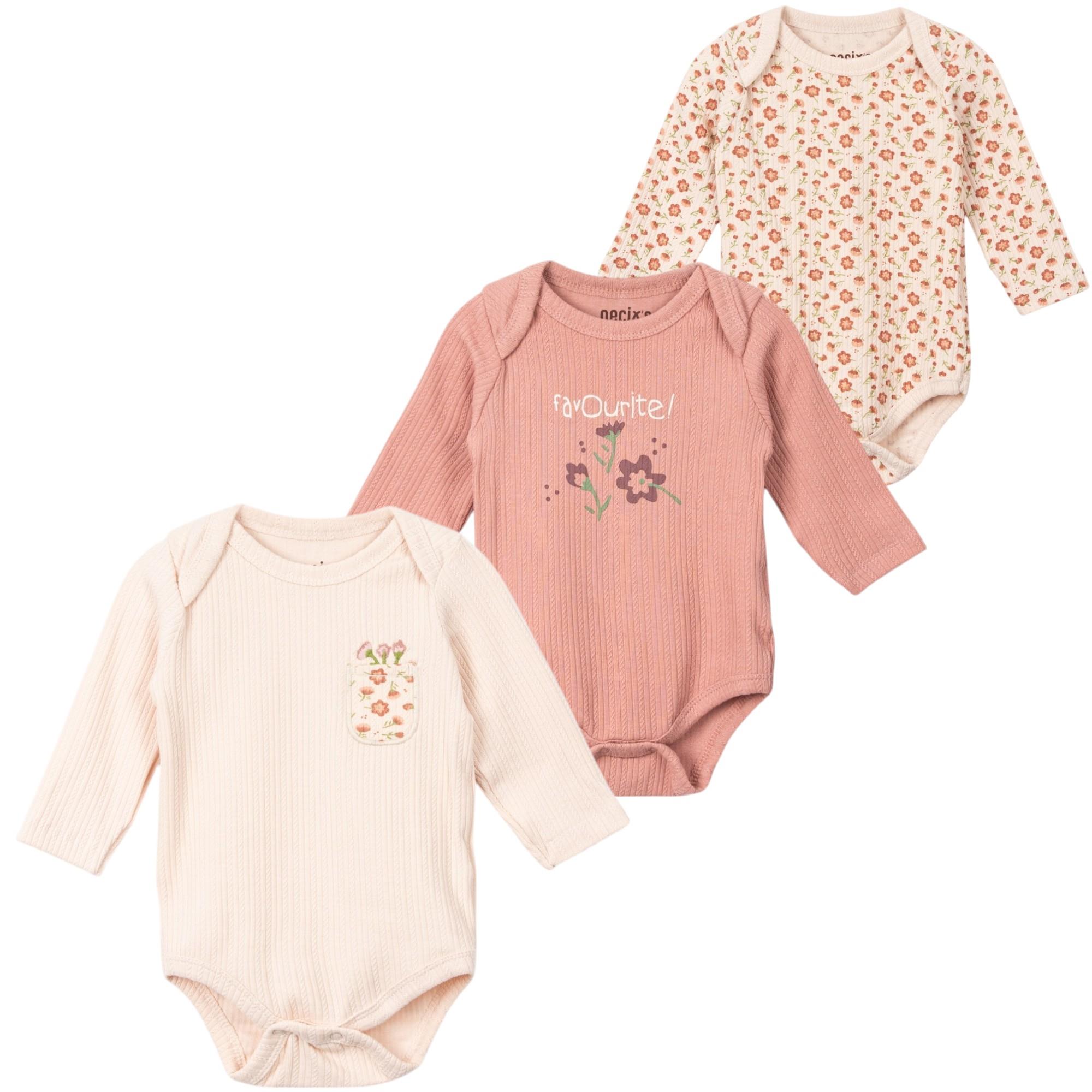 Ecris Kız Bebek Üçlü Body