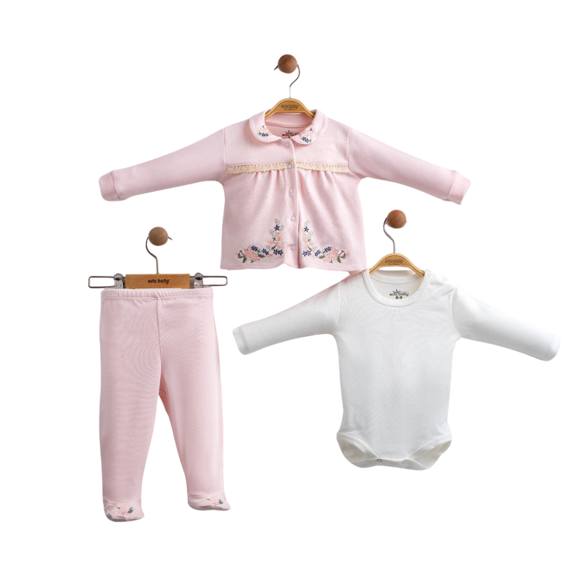 EDA BABY ÇİÇEKLİ 3 LÜ TAKIM