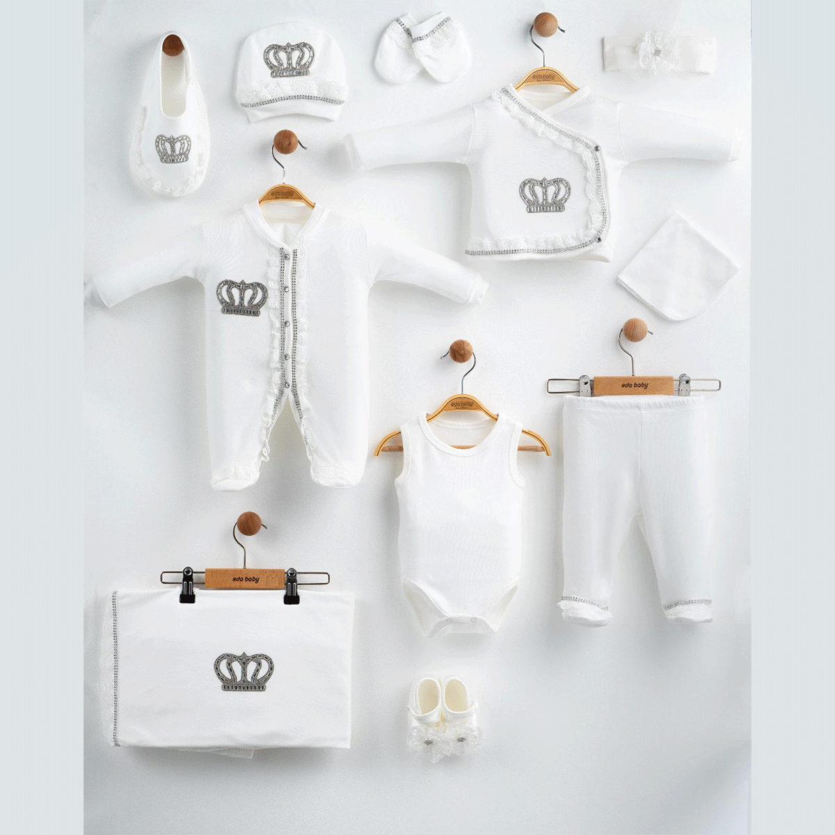 EDA BABY DANTELLİ TAŞLI 10 LU SET 0-3 AY