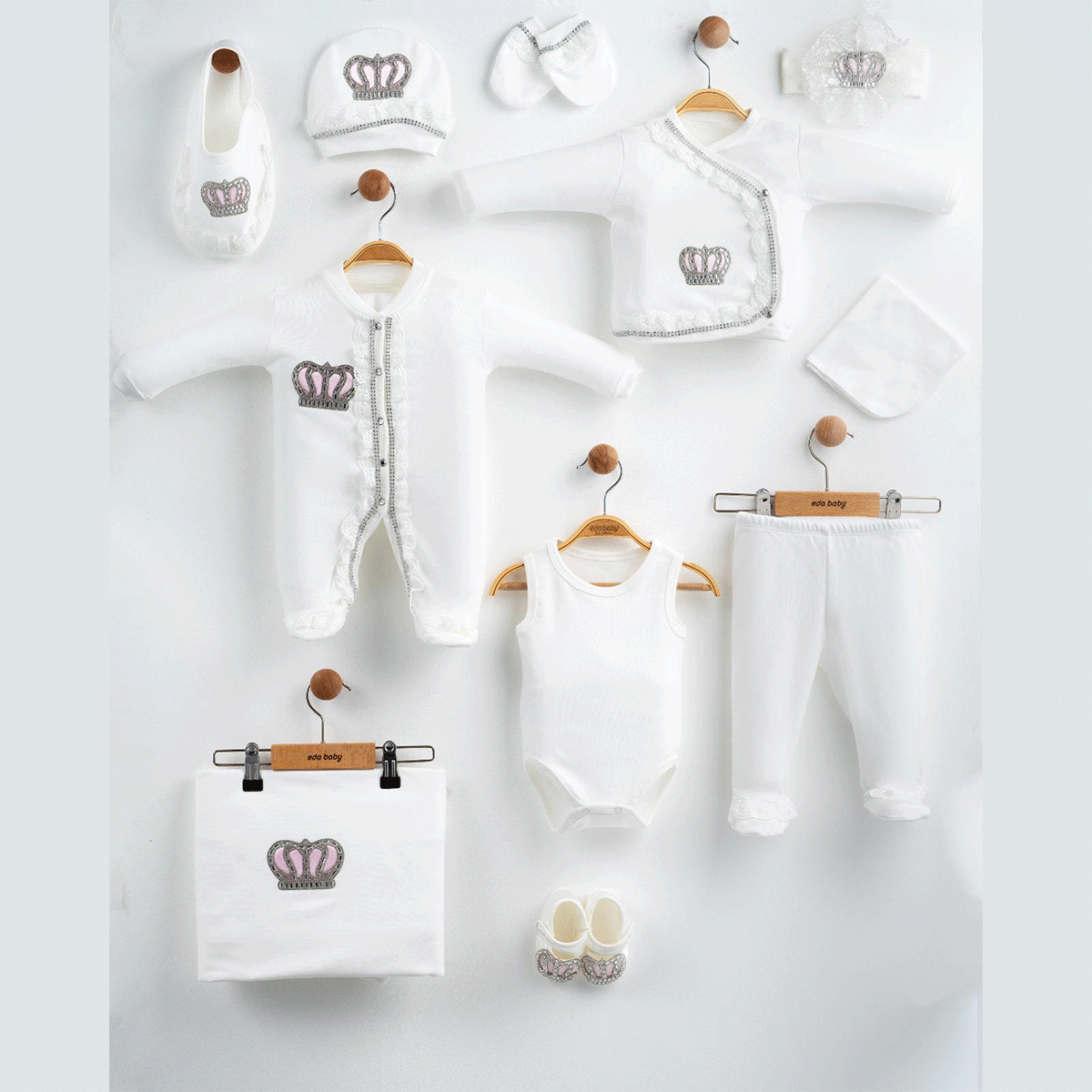 EDA BABY DANTELLİ TAŞLI 10 LU SET 0-3 AY