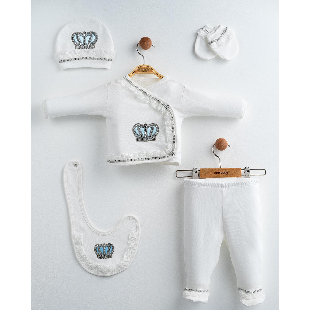 EDA BABY DANTELLİ TAŞLI 5 Lİ SET 0-3 AY