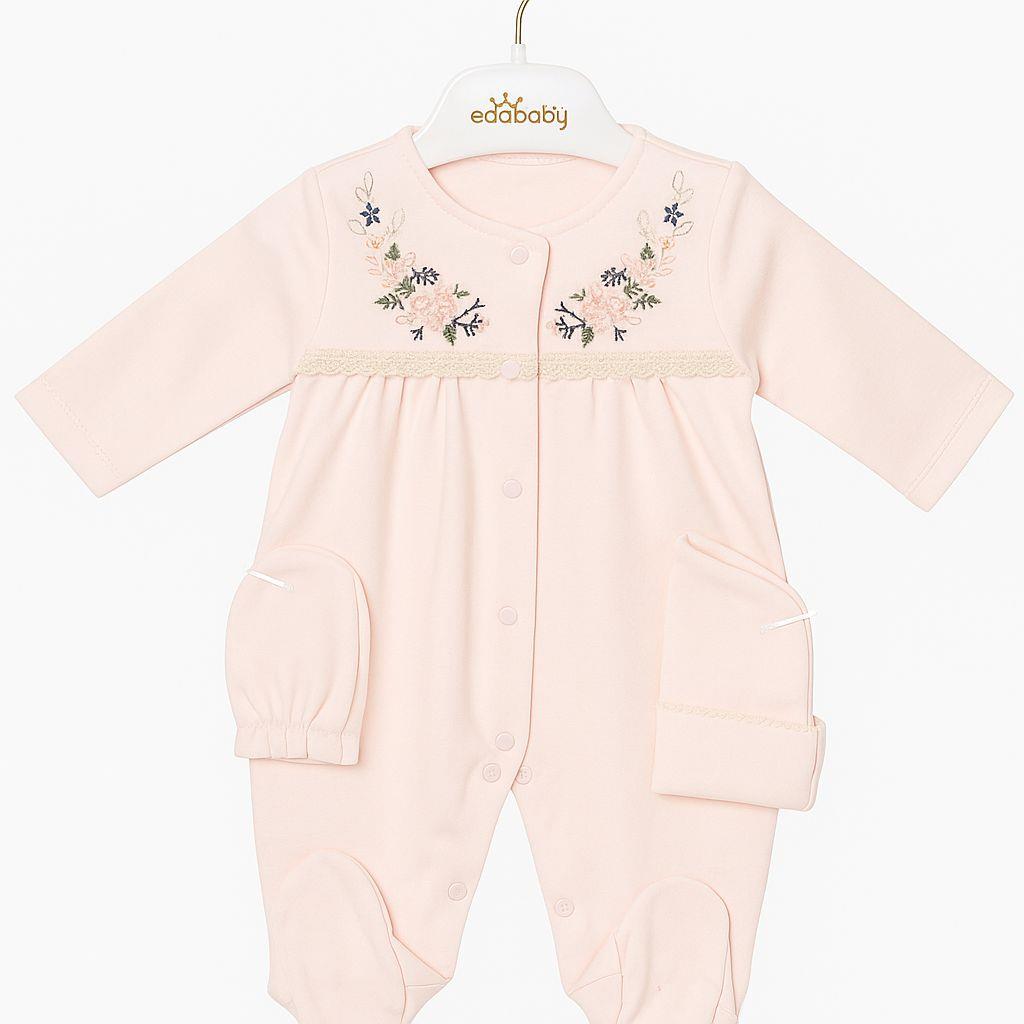 EDA BABY SIRALI ÇİÇEKLİ TULUM SET 0-3 AY