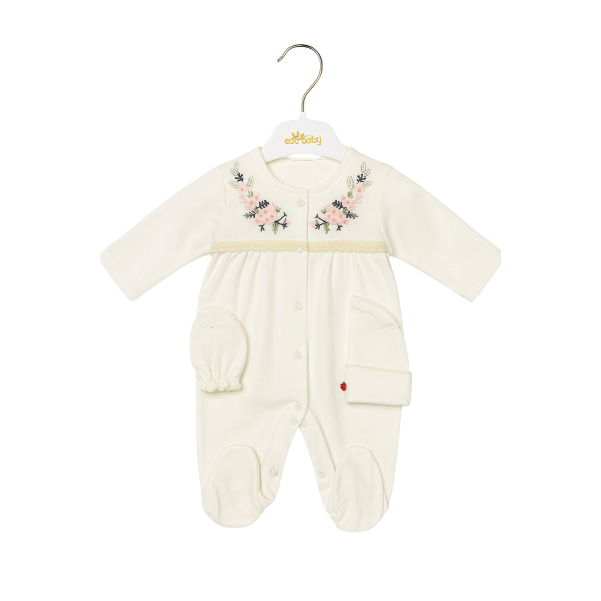 EDA BABY SIRALI ÇİÇEKLİ TULUM SET 0-3 AY