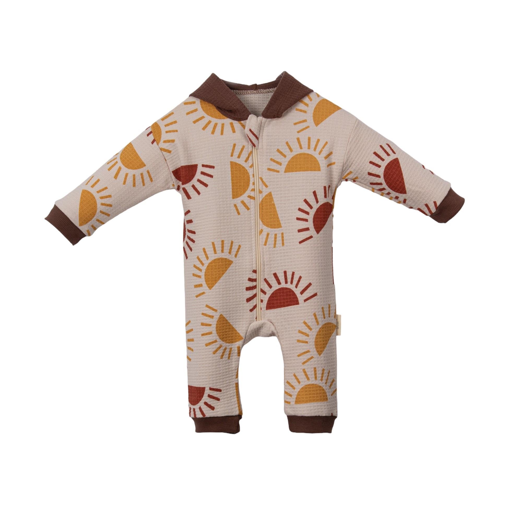 Fermuarlı Kapüşonlu Erkek Bebek Tulum