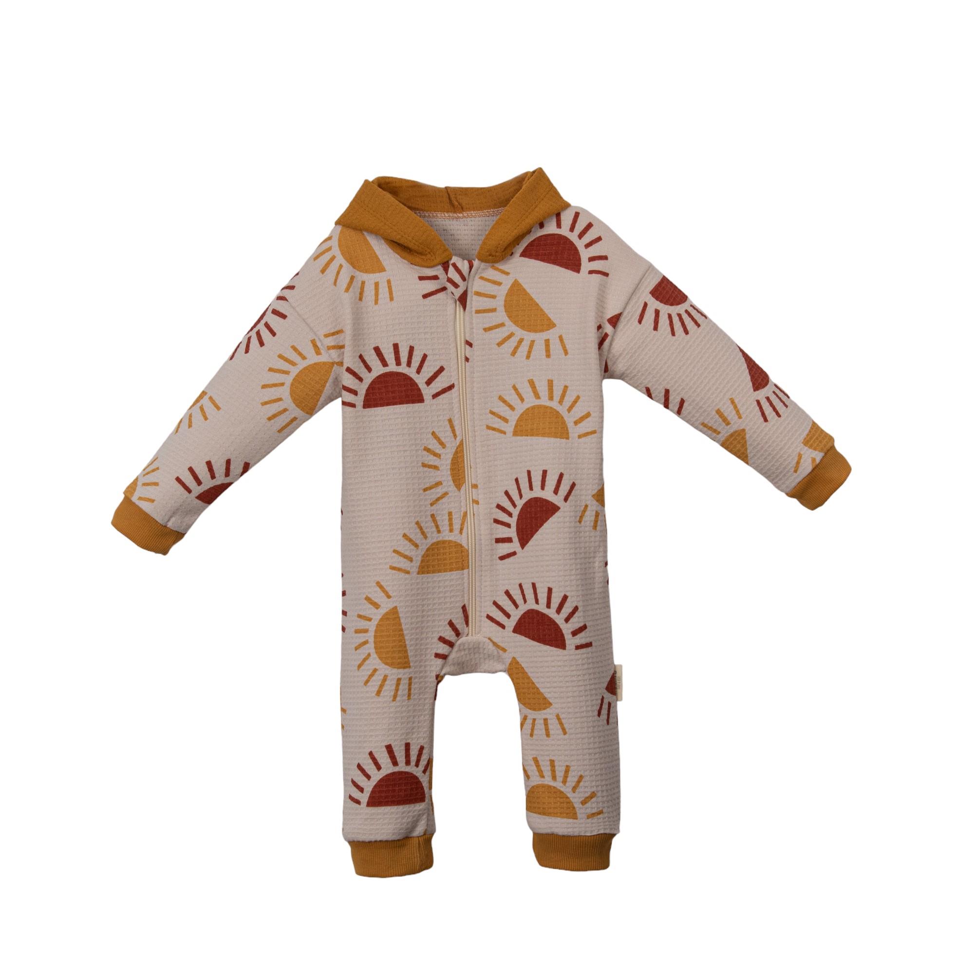 Fermuarlı Kapüşonlu Erkek Bebek Tulum