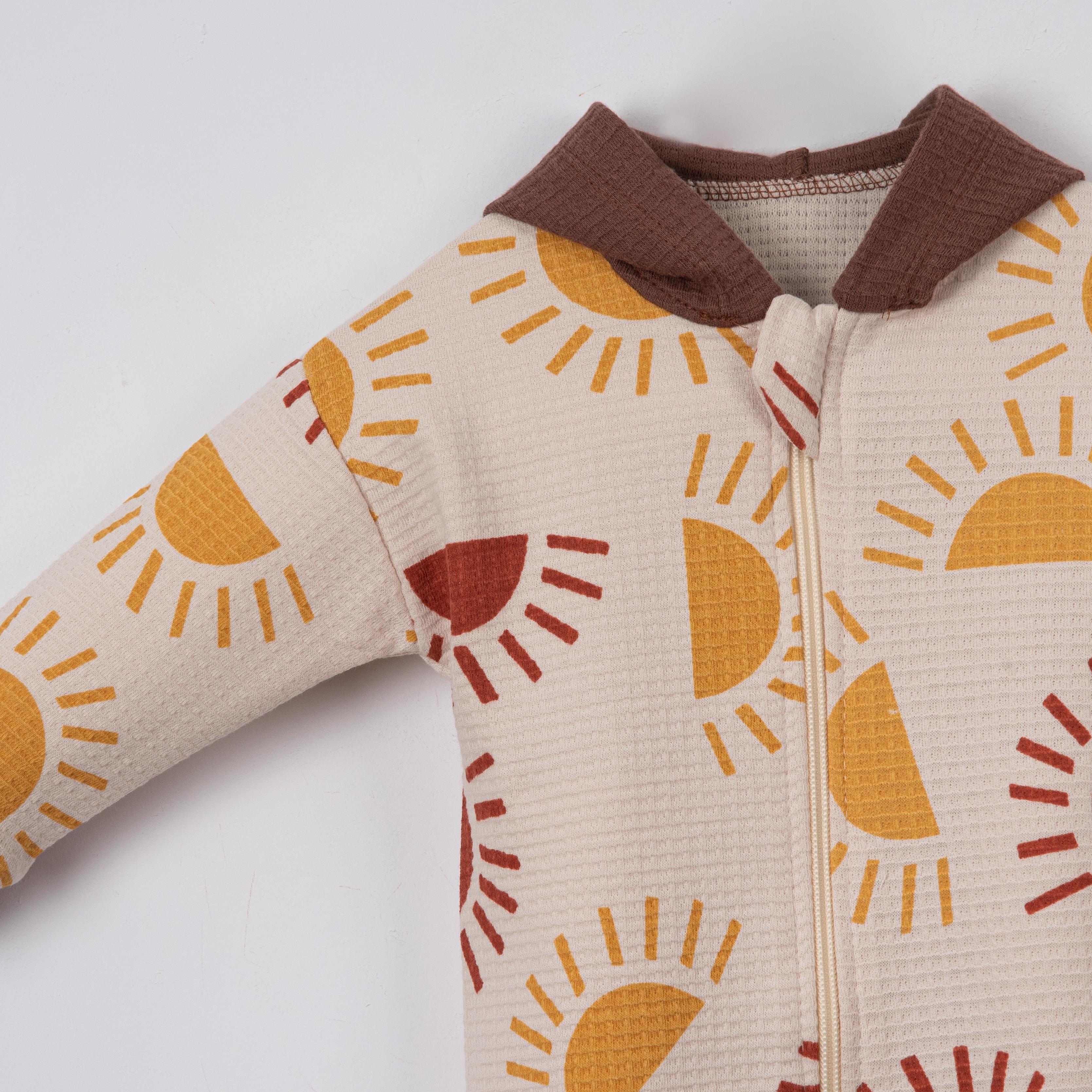 Fermuarlı Kapüşonlu Erkek Bebek Tulum